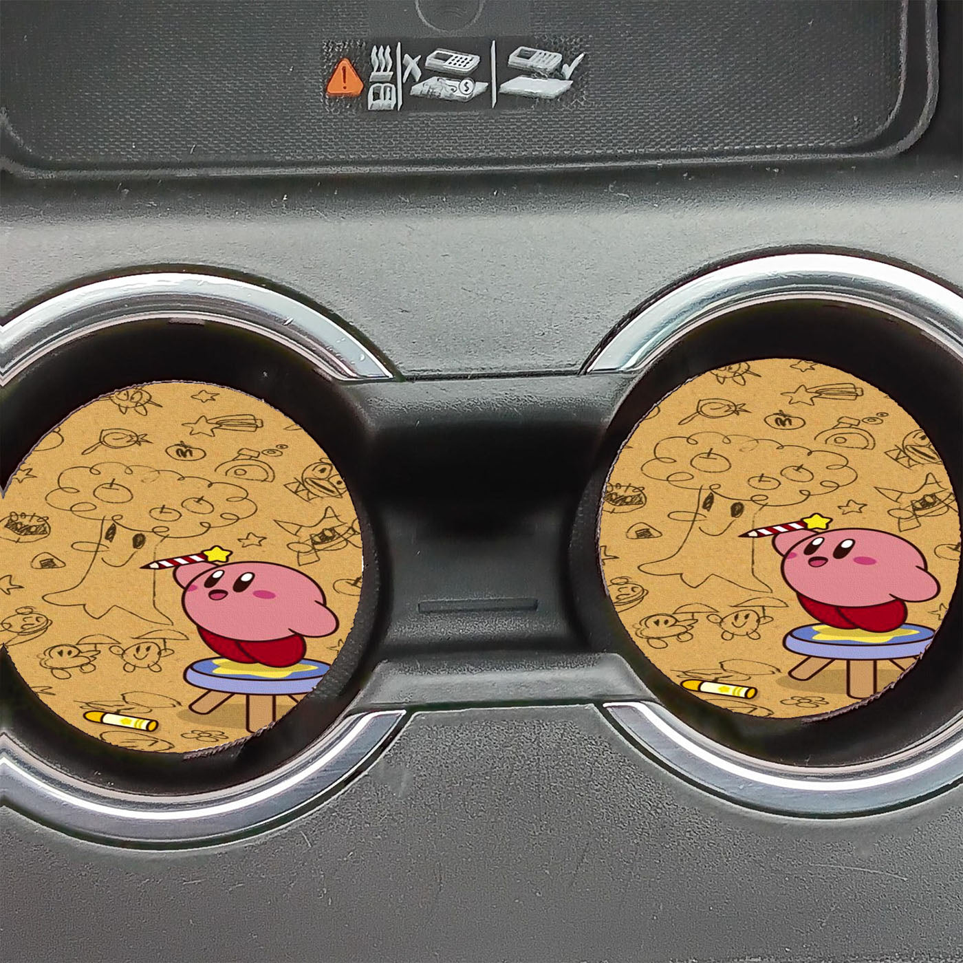Kirby Vintage Drawing Car Coasters