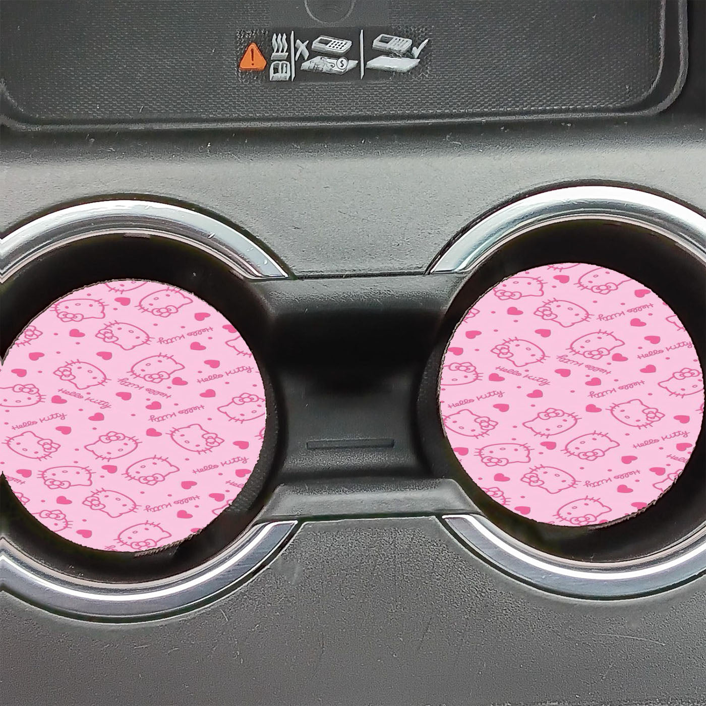 Kitty Pink Hello Kitty Pattern Car Coasters