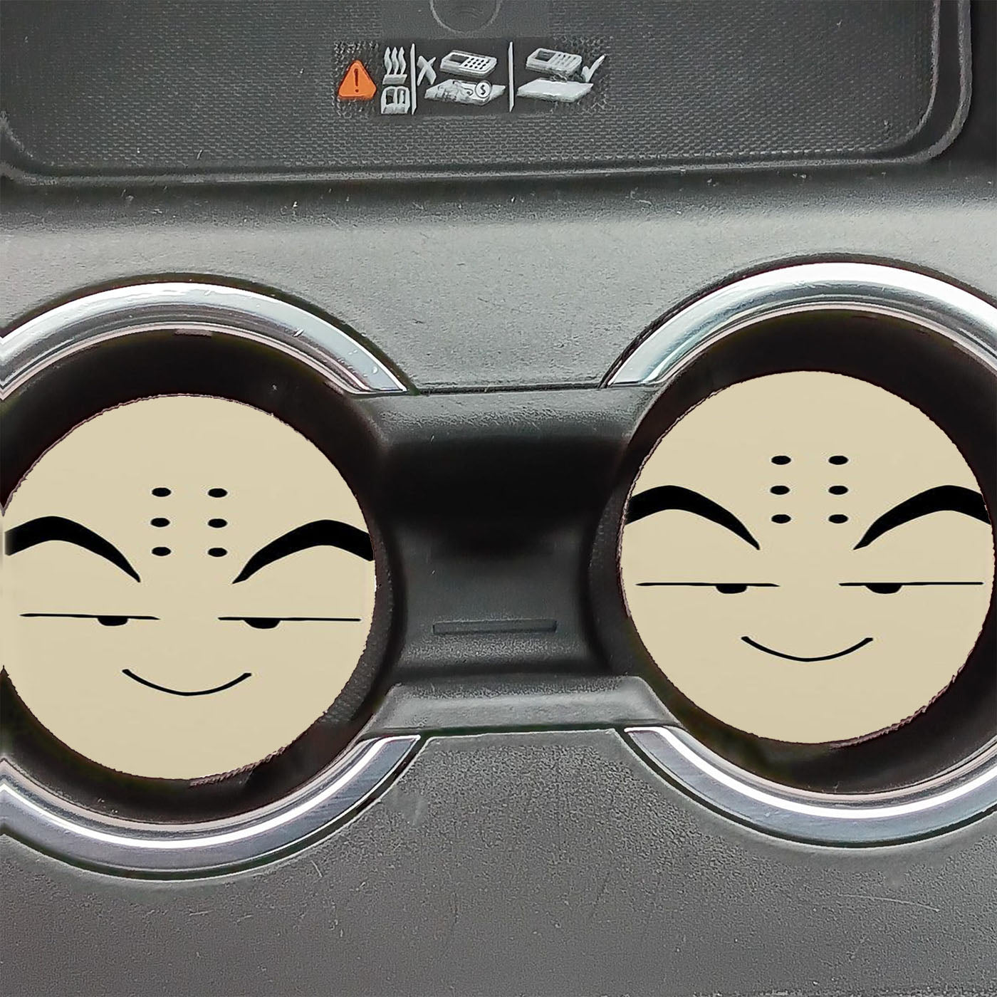 Krillin Face Minimalist Dragon Ball Car Coasters