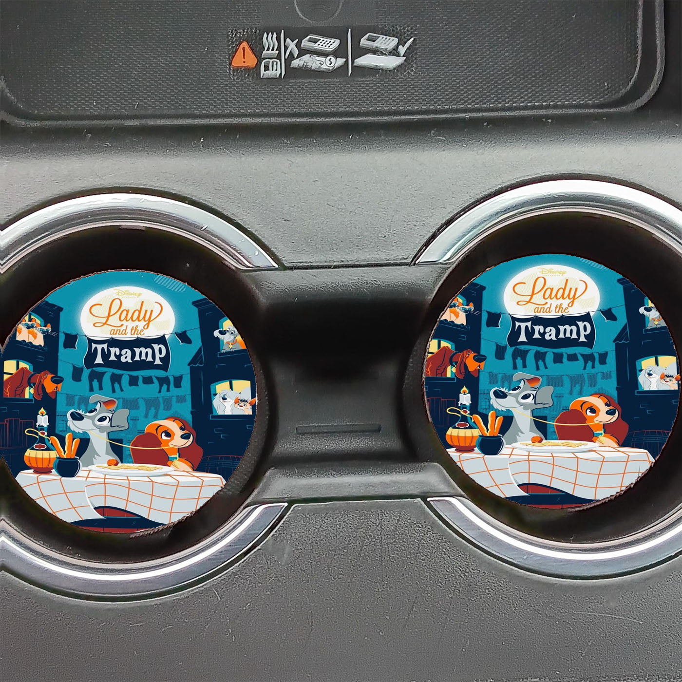 Lady And The Tramp Disney Poster Car Coasters