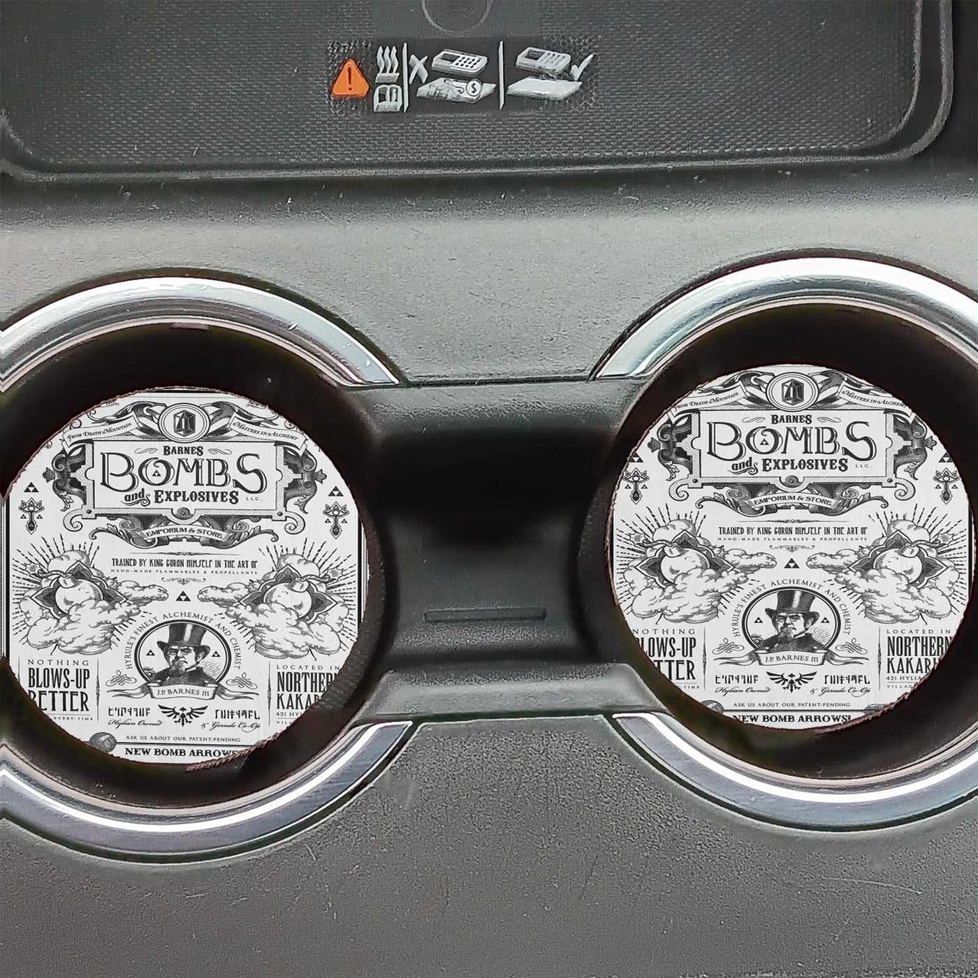 Legend Of Zelda Bombs Of Hyrule Vintage Car Coasters