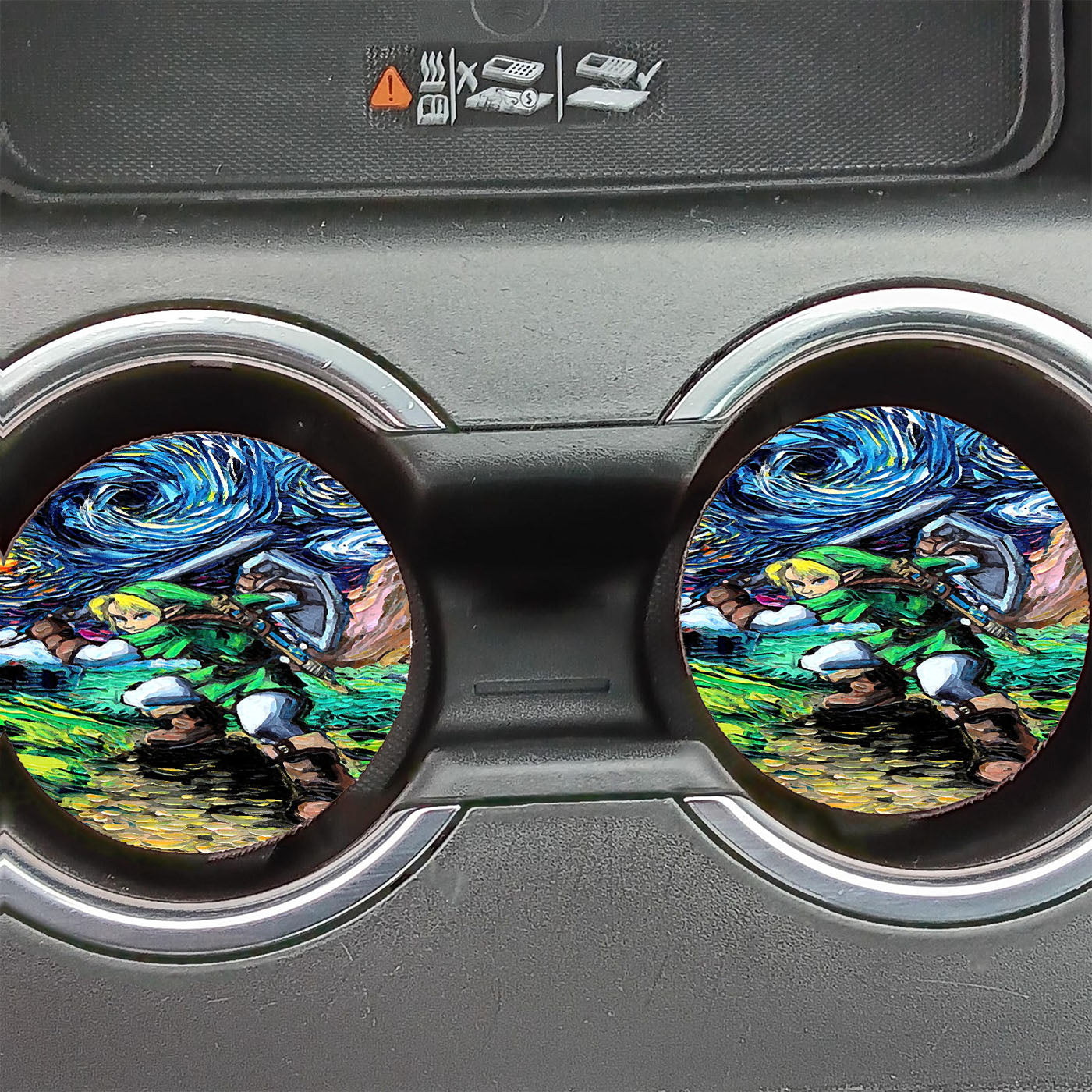 Legend Of Zelda Link Starry Night Car Coasters
