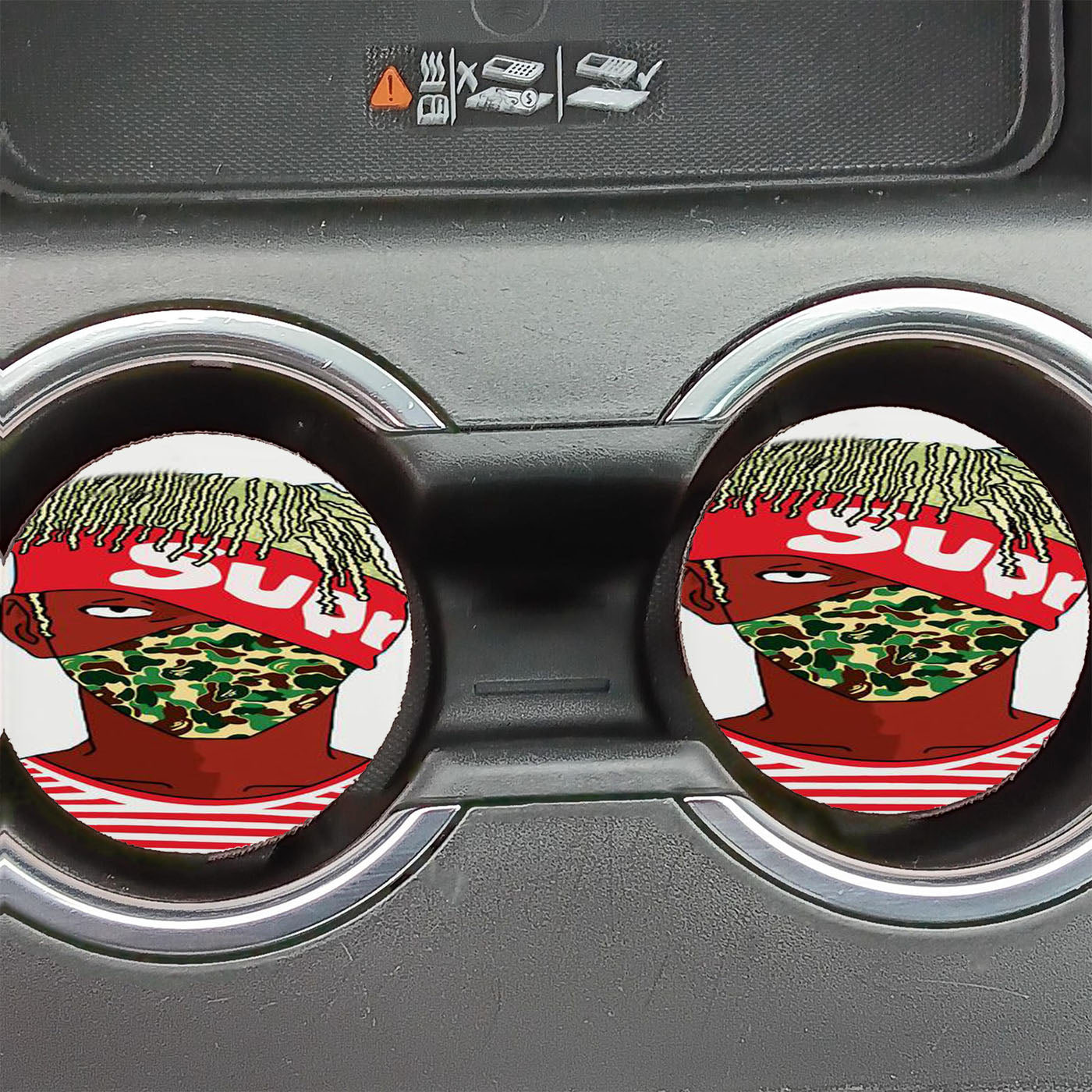 Lil Kakashi Uzi Car Coasters