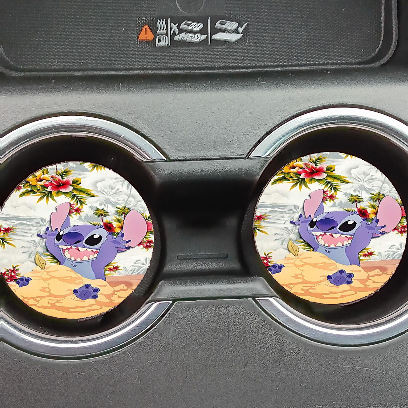 Lilo And Stitch In Sand Car Coasters
