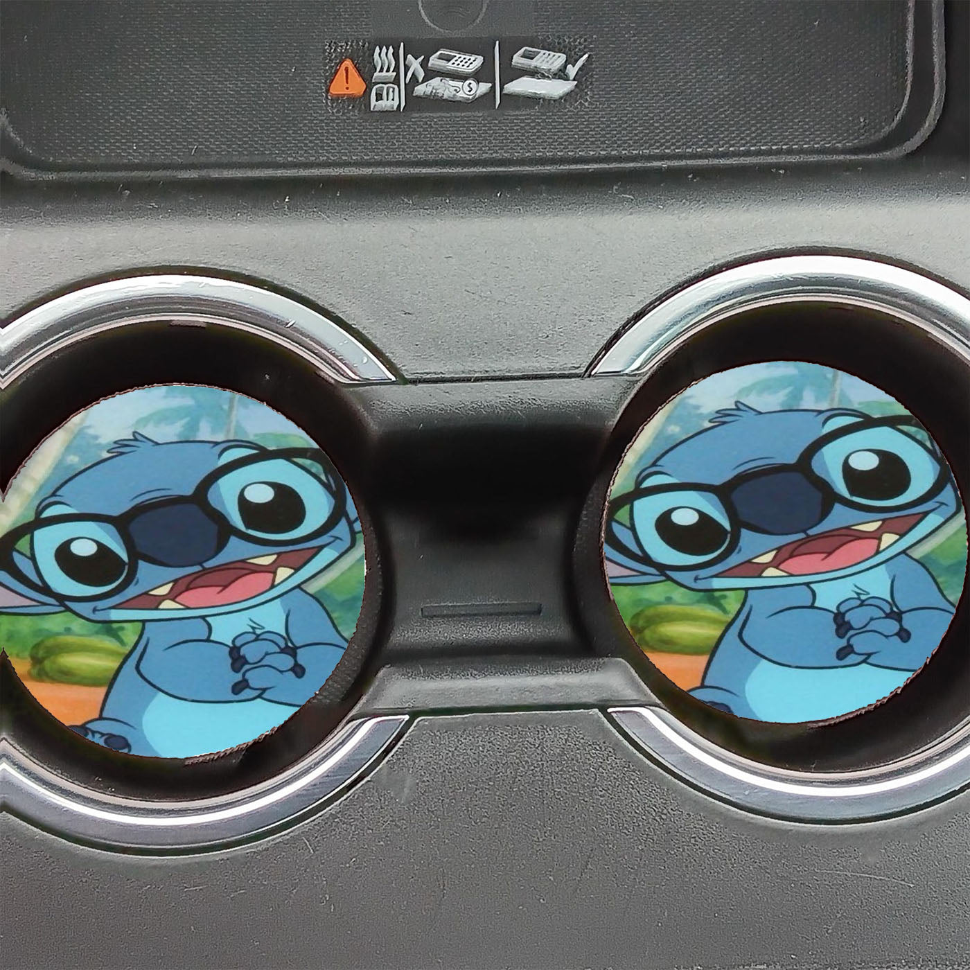 Lilo And Stitch With Glasses Car Coasters