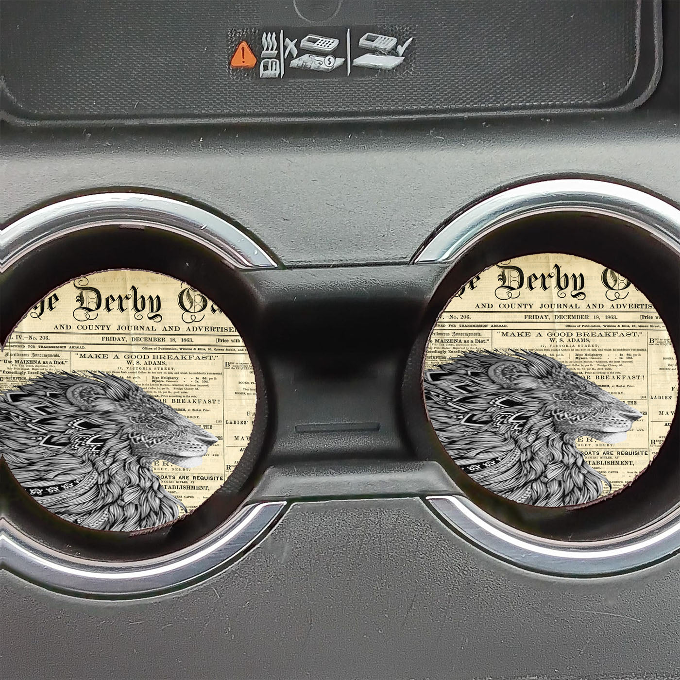 Lion King Aztec Old Newspaper Car Coasters