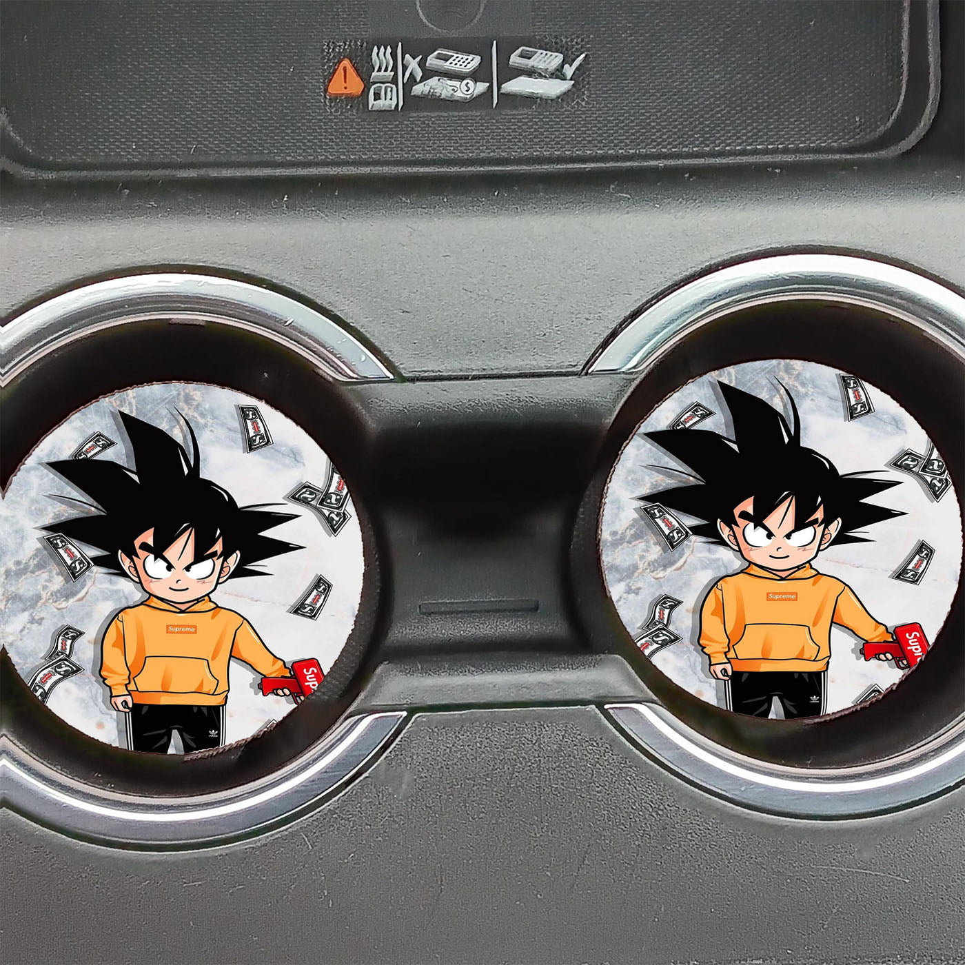 Little Goku Hypebeast Marble Dragon Ball Z Car Coasters