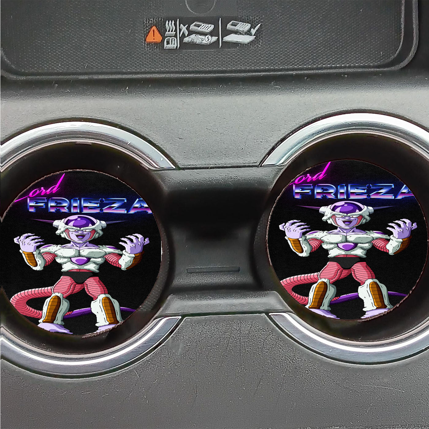 Lord Frieza Dragon Ball Retro Style Wallpaper Car Coasters