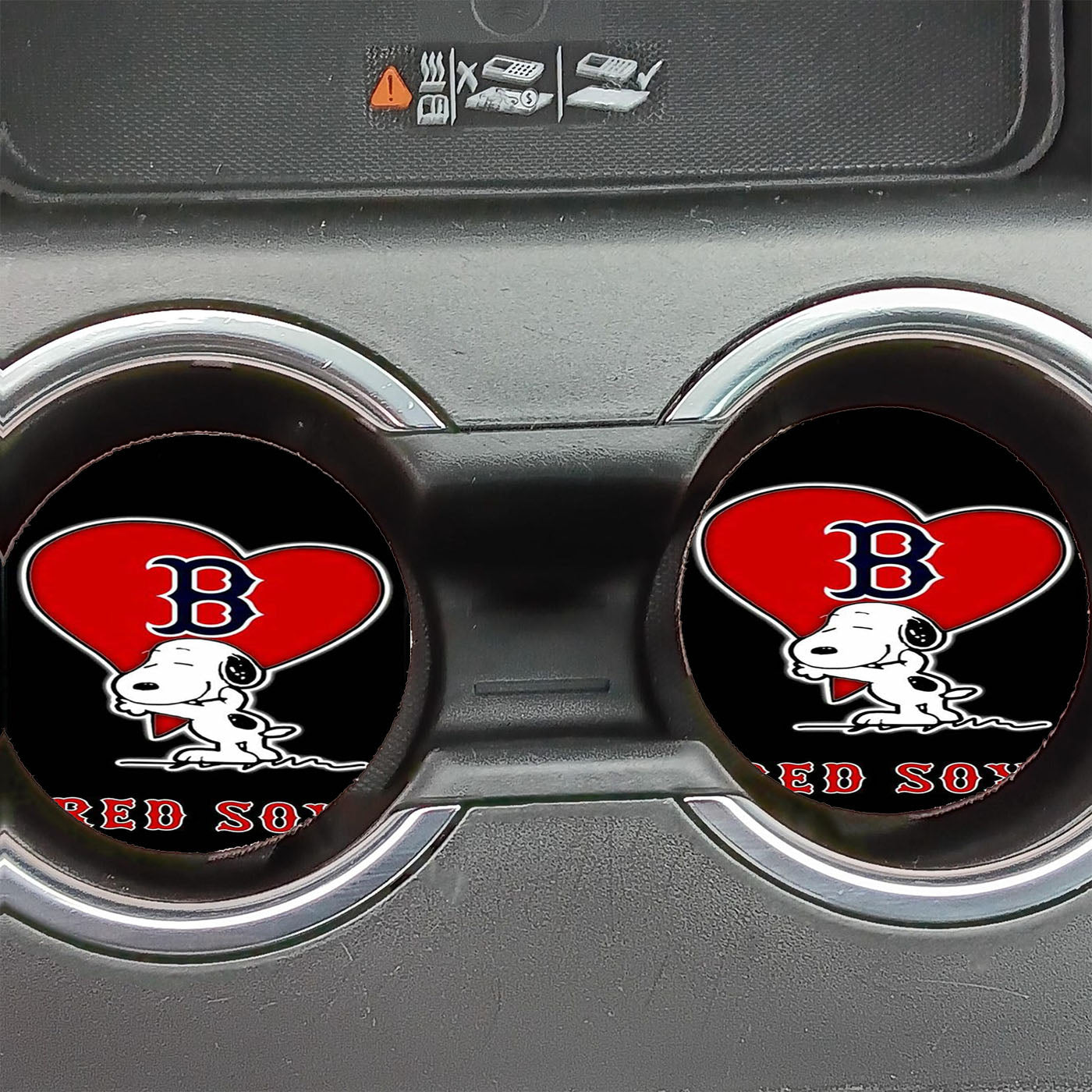 Love Boston Red Sox Snoopy Car Coasters
