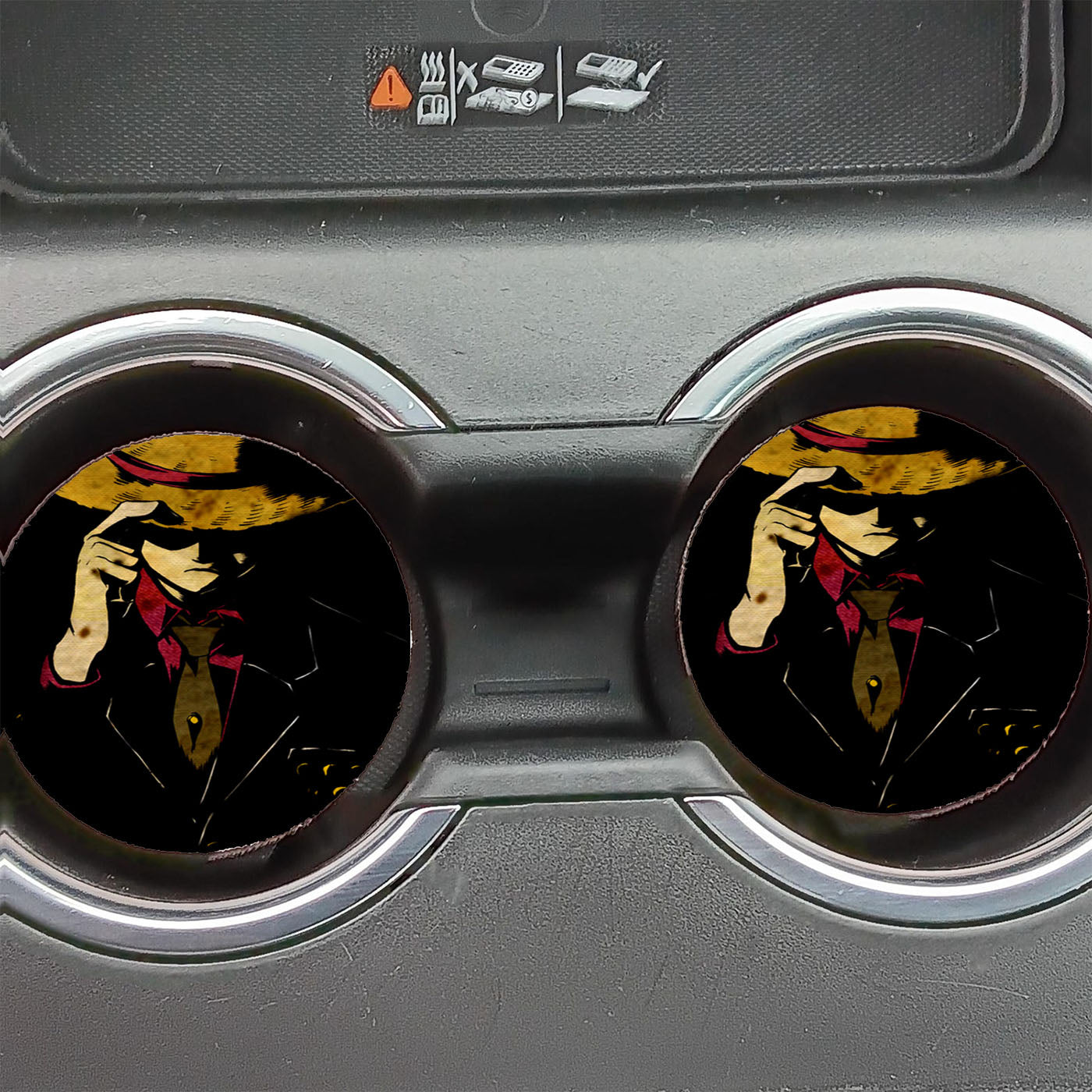 Luffy Black Car Coasters