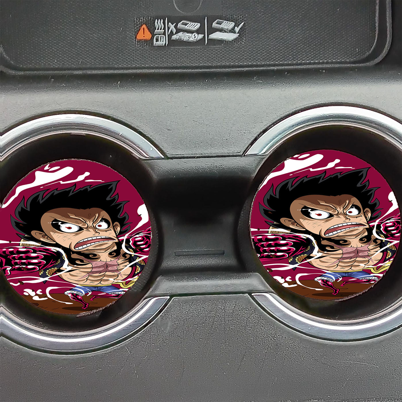Luffy Gear Fourth - Chibi One Piece Car Coasters