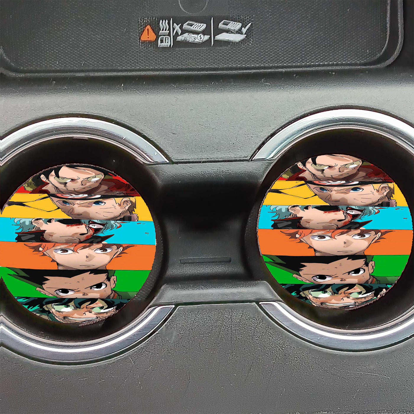 Luffy Naruto Hinata Gon Deku Car Coasters