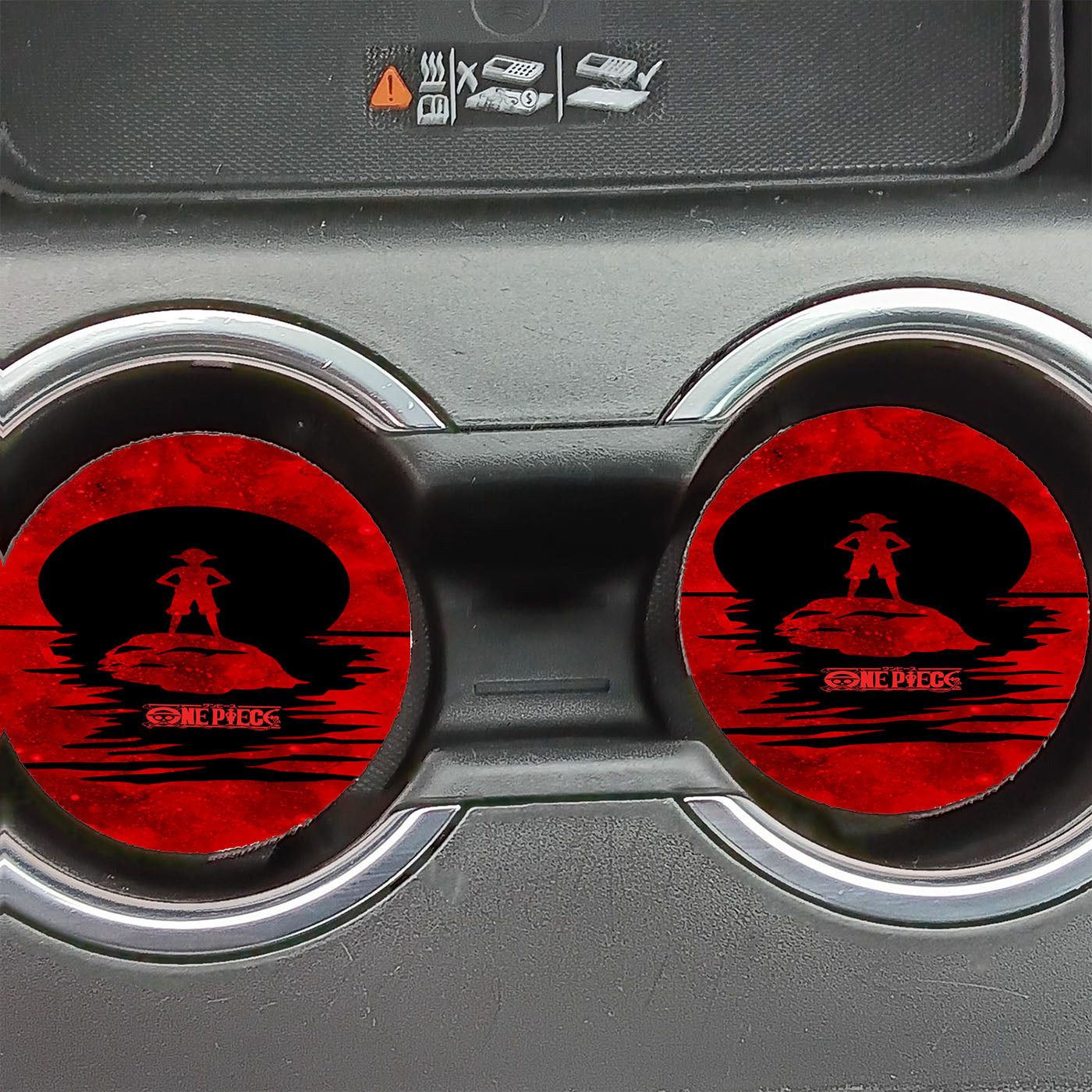 Luffy One Piece Silhouette Car Coasters