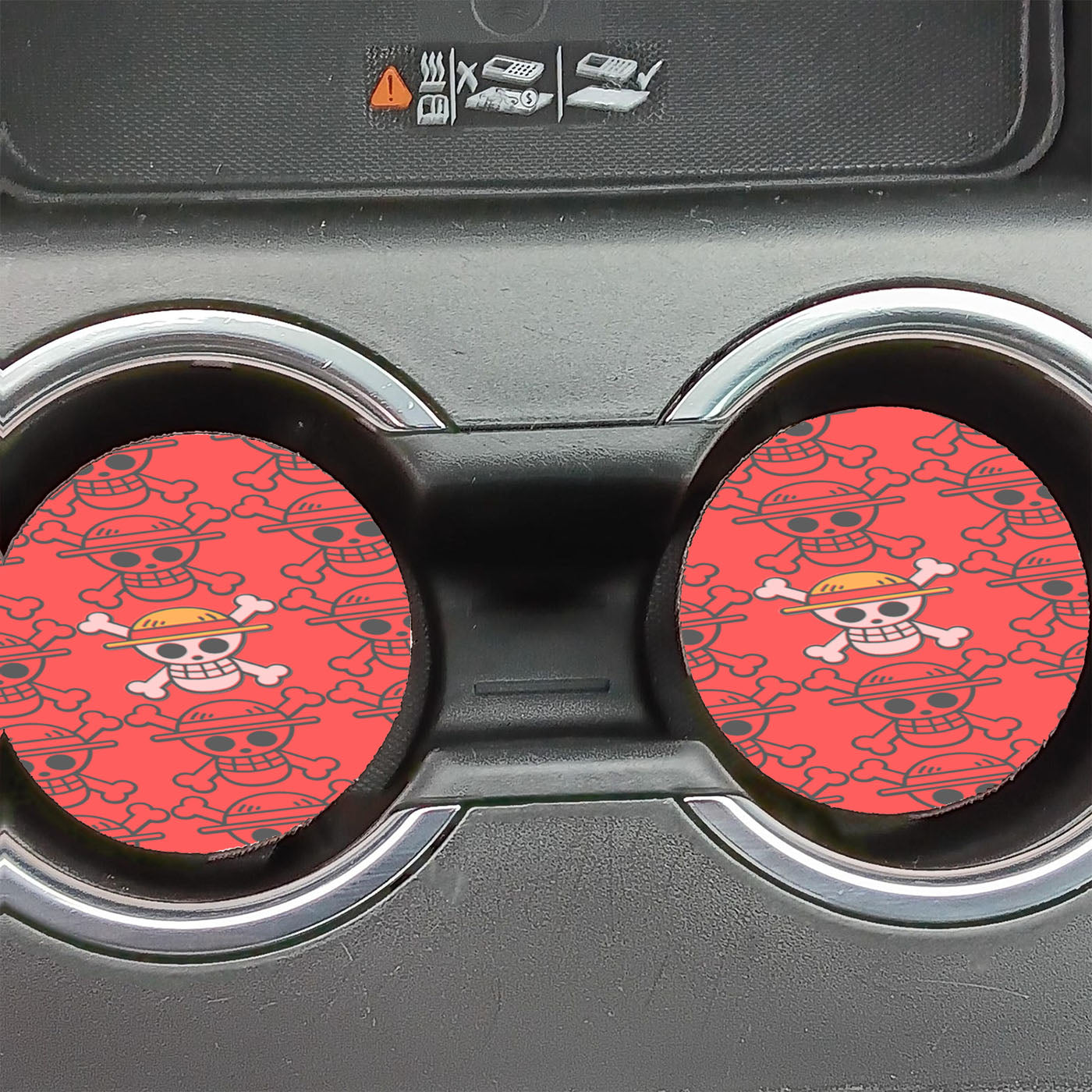Luffy Onepiece Flag Pattern Car Coasters