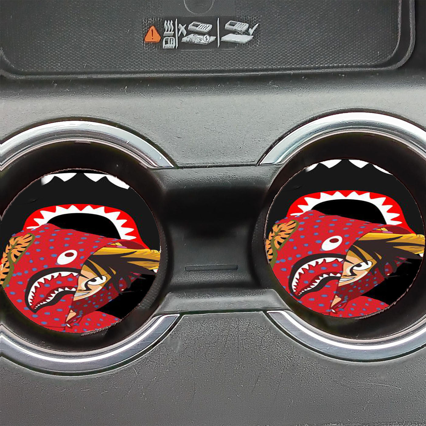 Luffy Wearing A Bape Hoodie Car Coasters