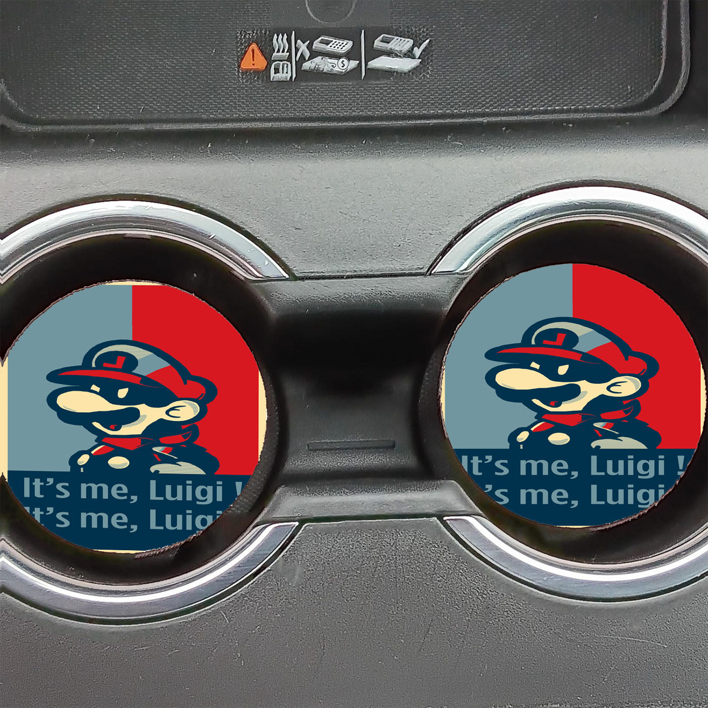 Luigi Mario Bros Obey Car Coasters