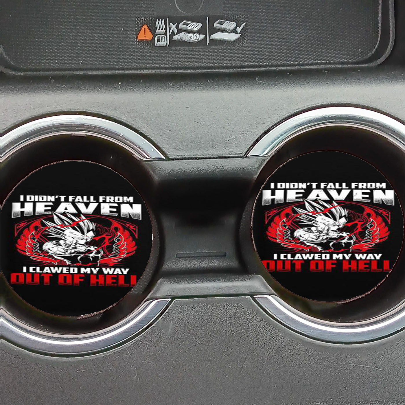 Majin Vegeta Quote Car Coasters