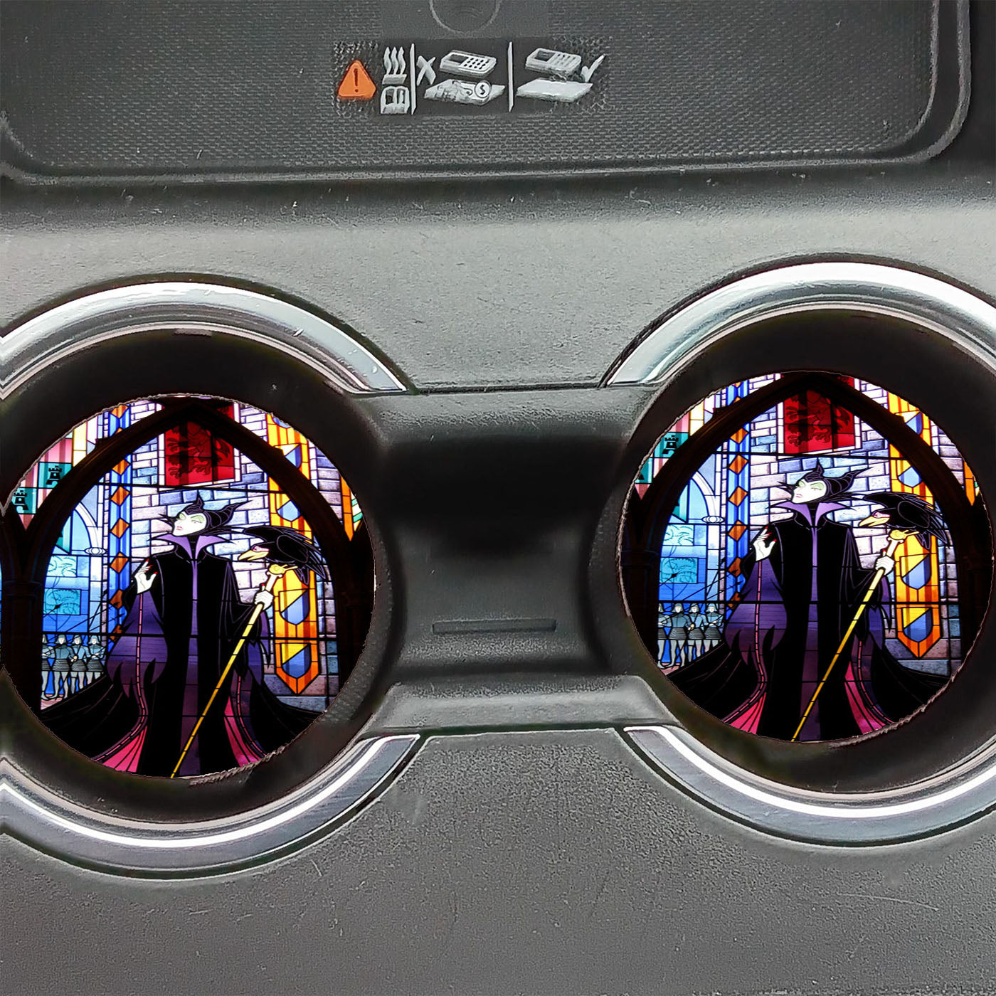 Maleficent In Stained Glass Car Coasters
