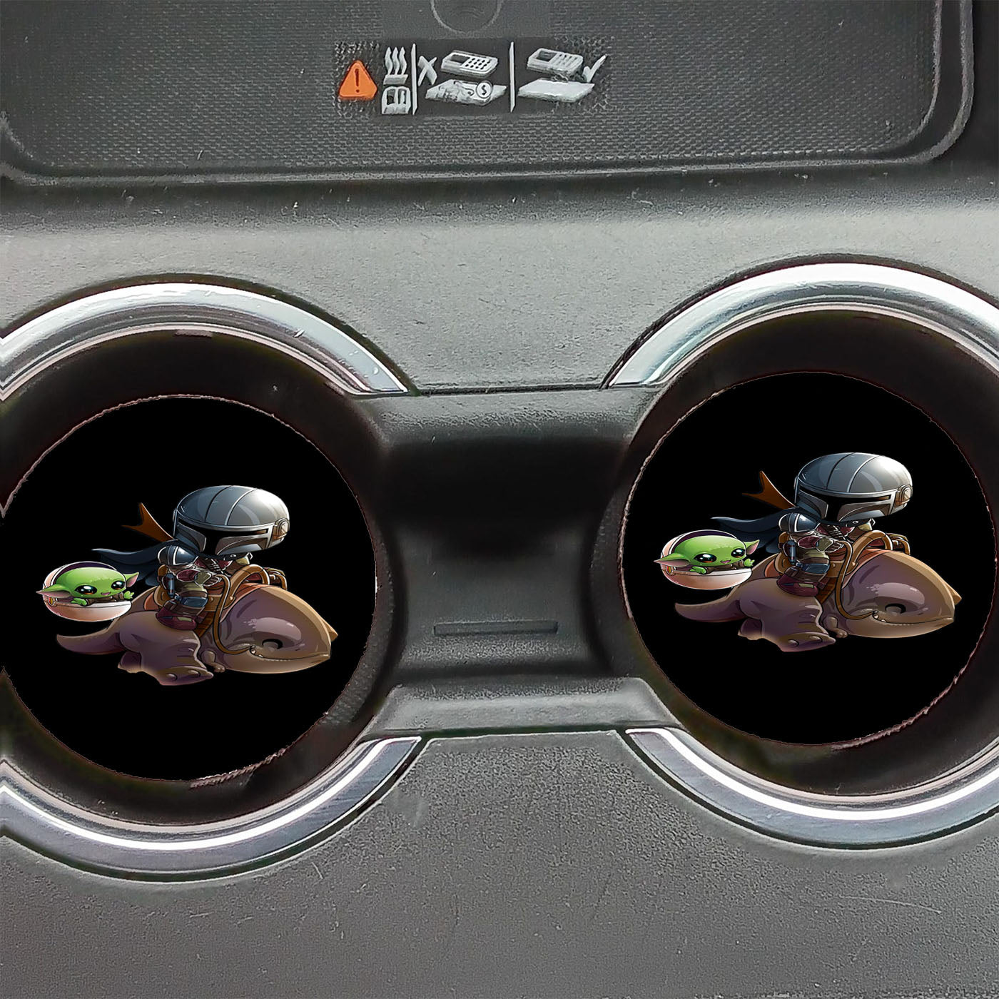 Mandalorian And Baby Yoda Race Car Coasters