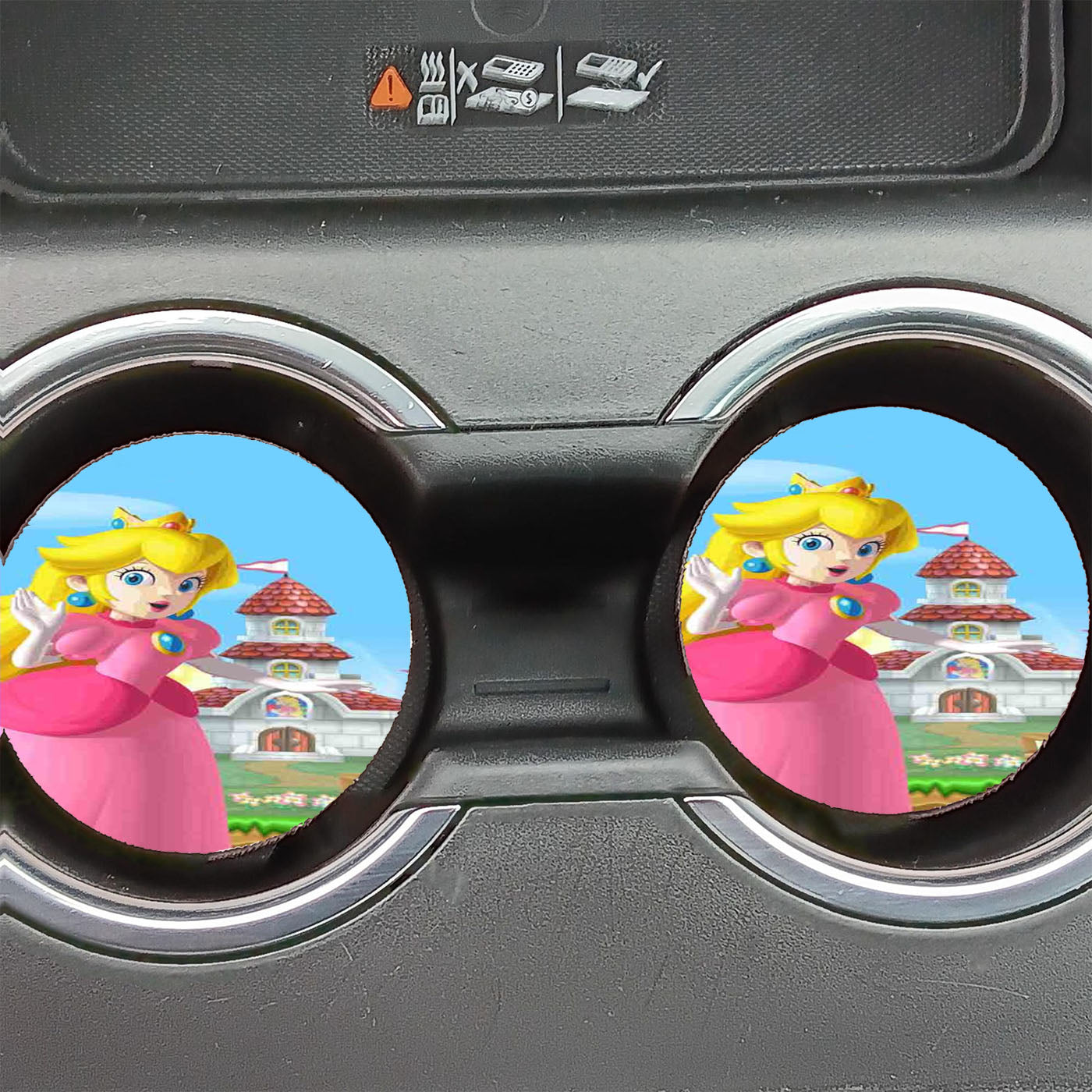 Mario And Princess Peach Left Car Coasters
