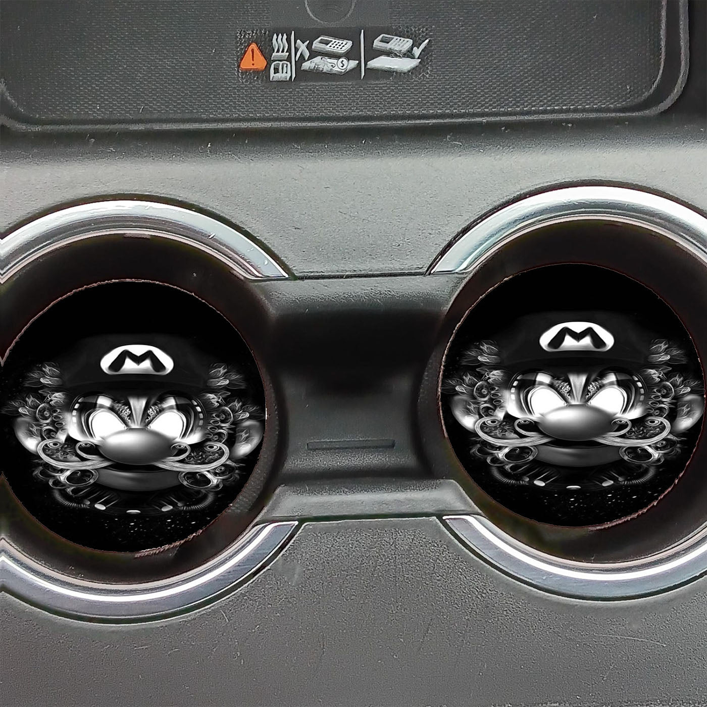 Mario Bros Bw Illustration Car Coasters