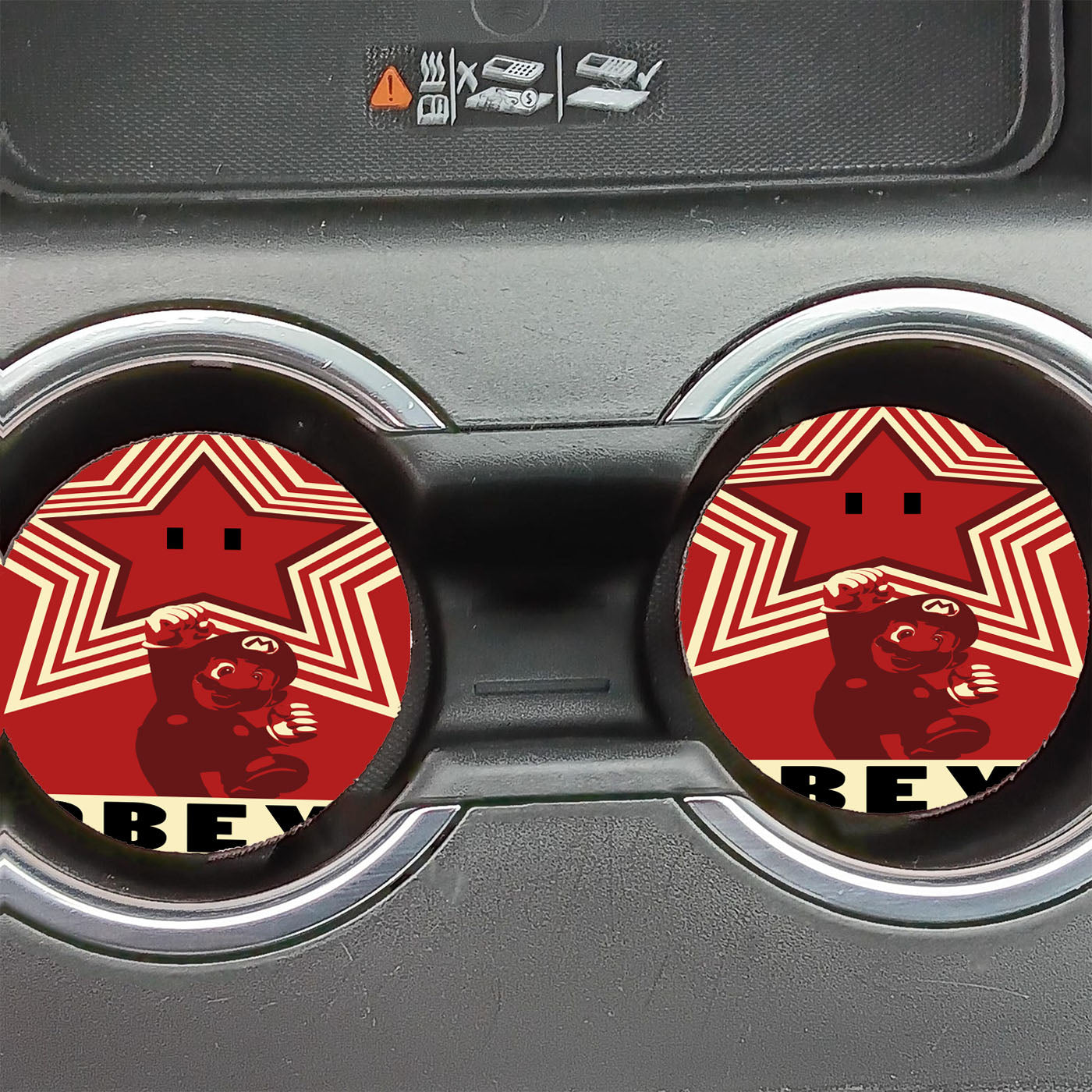 Mario Bros Obey Freedom Car Coasters