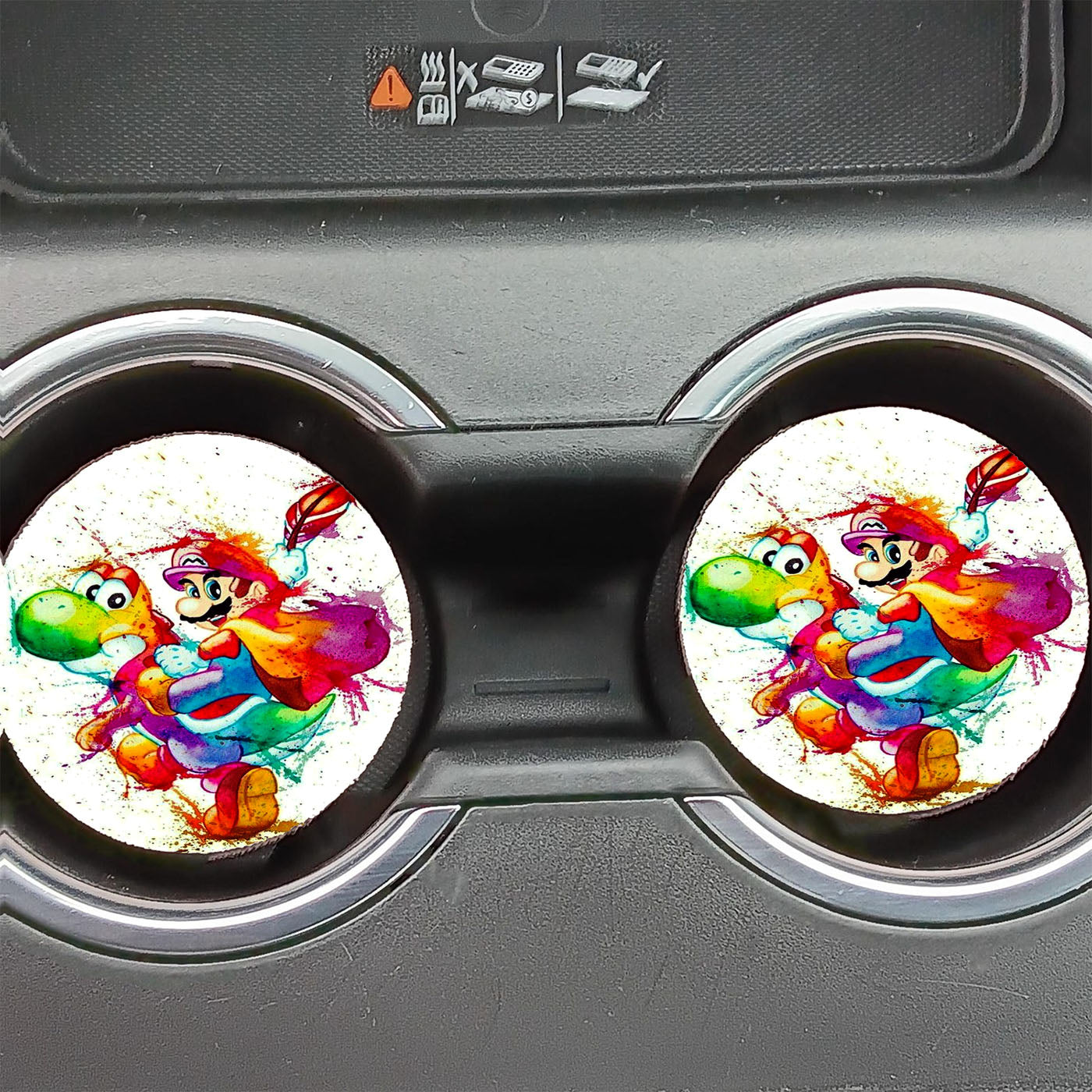 Mario Bros Watercolour Car Coasters