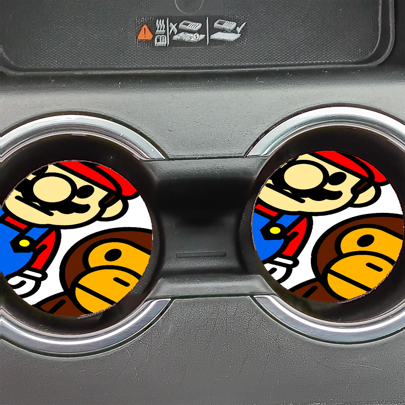 Mario Bross And Baby Milo Car Coasters