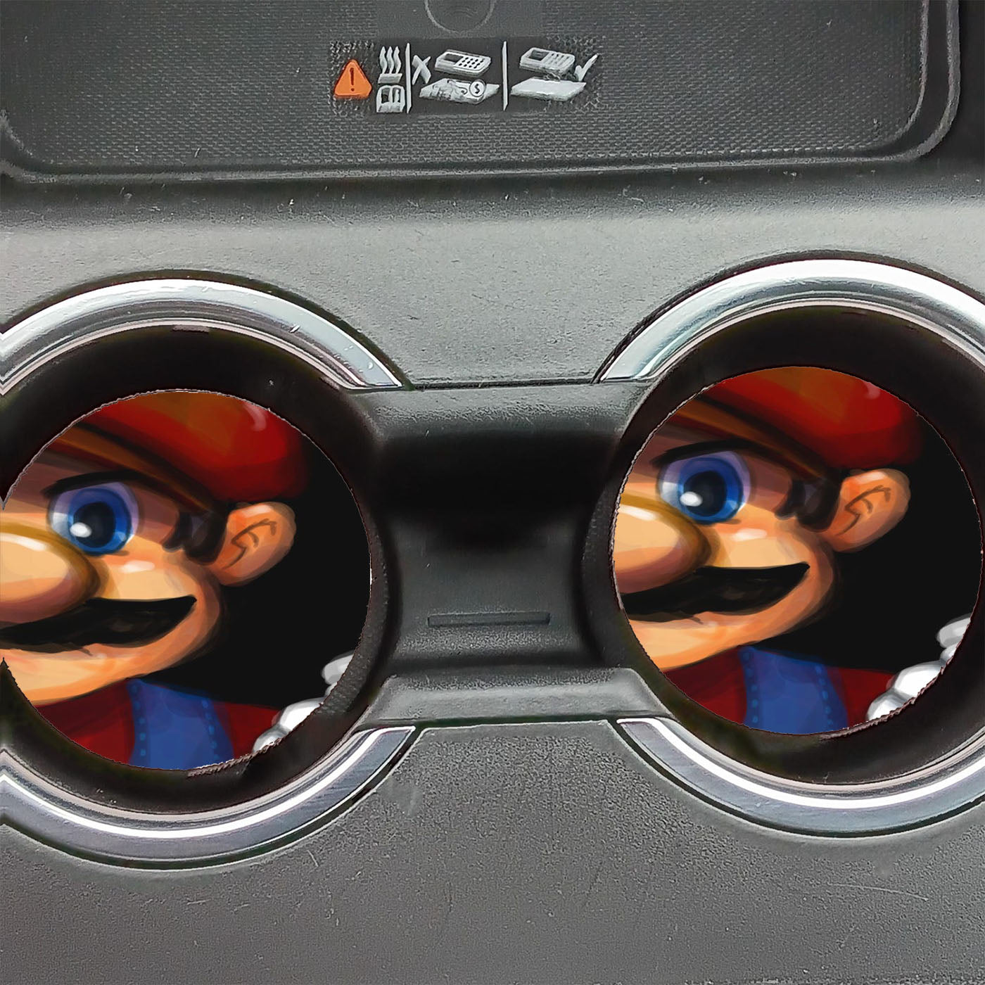 Mario Face Fanart Car Coasters