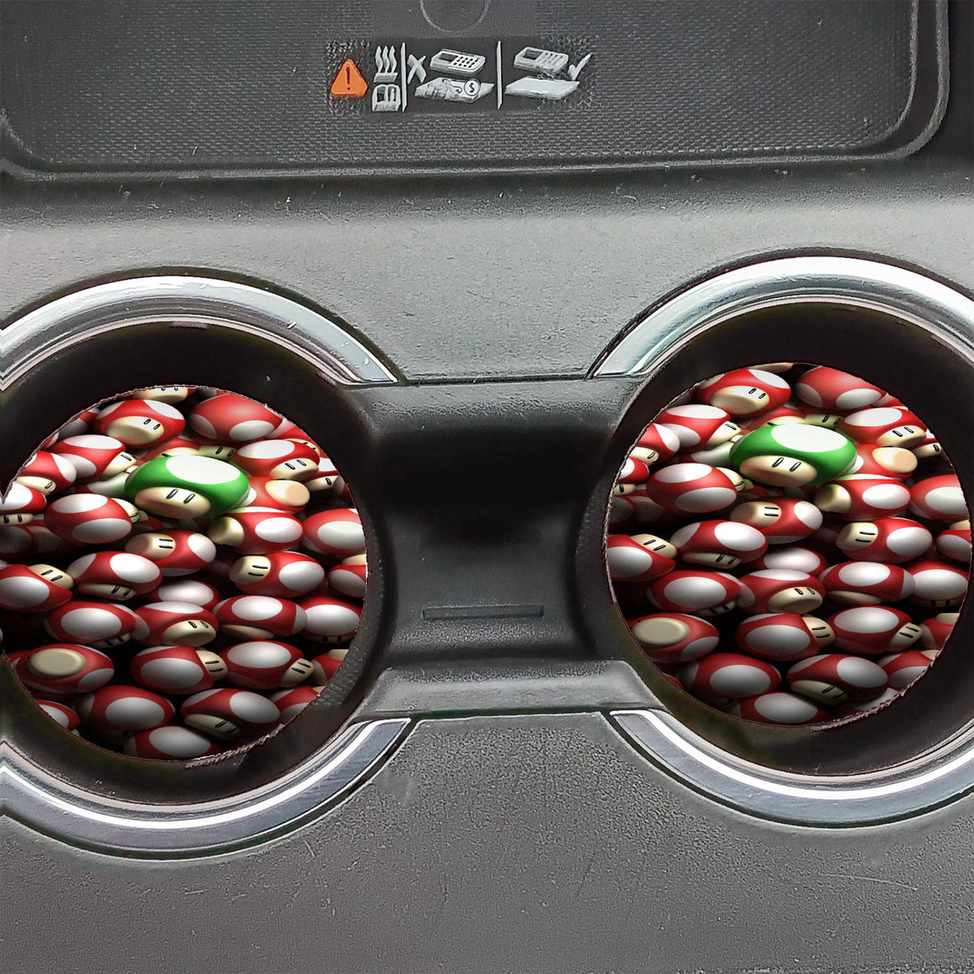 Mario Wallpaper Mushrooms Red Green Car Coasters