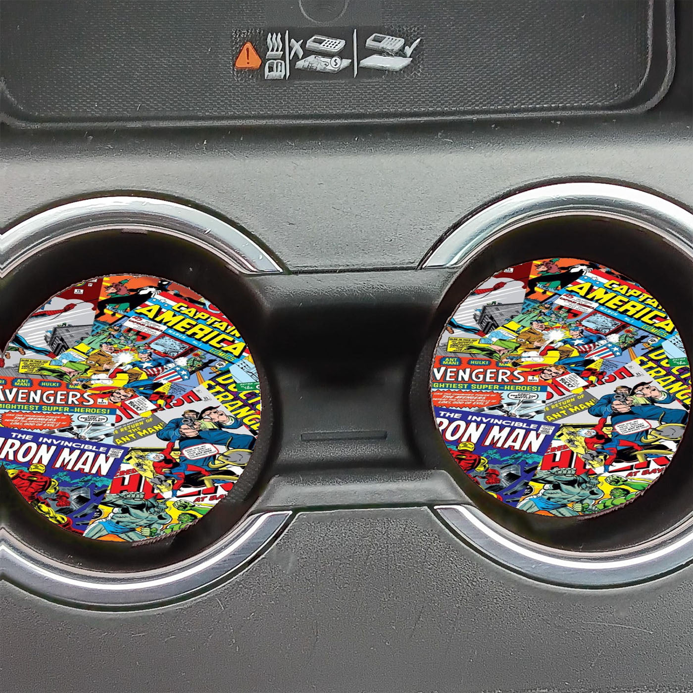 Marvel Comics Pattern Car Coasters