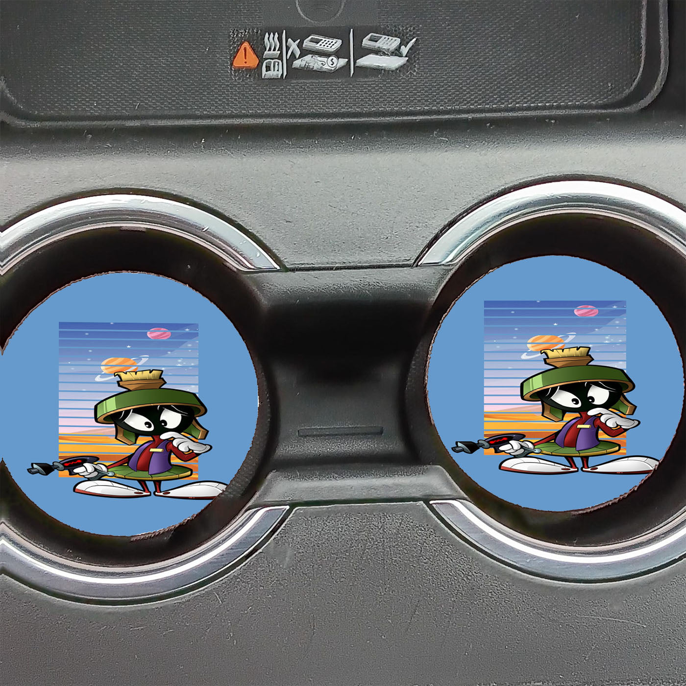 Marvin The Martian Planet Gun Car Coasters