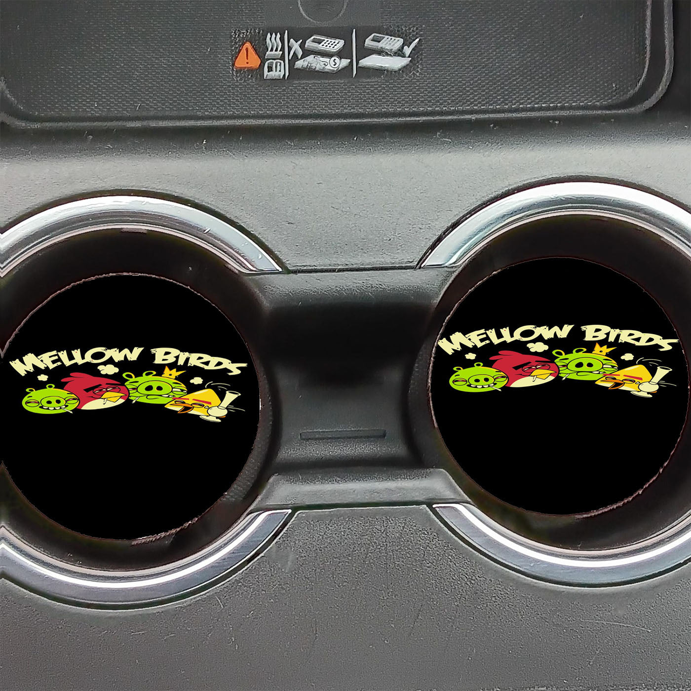 Mellow Bird Angry Bird Get High Car Coasters
