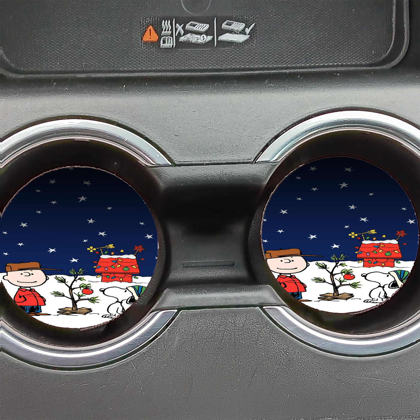 Merry Christmas Charlie Brown Snoopy Wallpaper Car Coasters