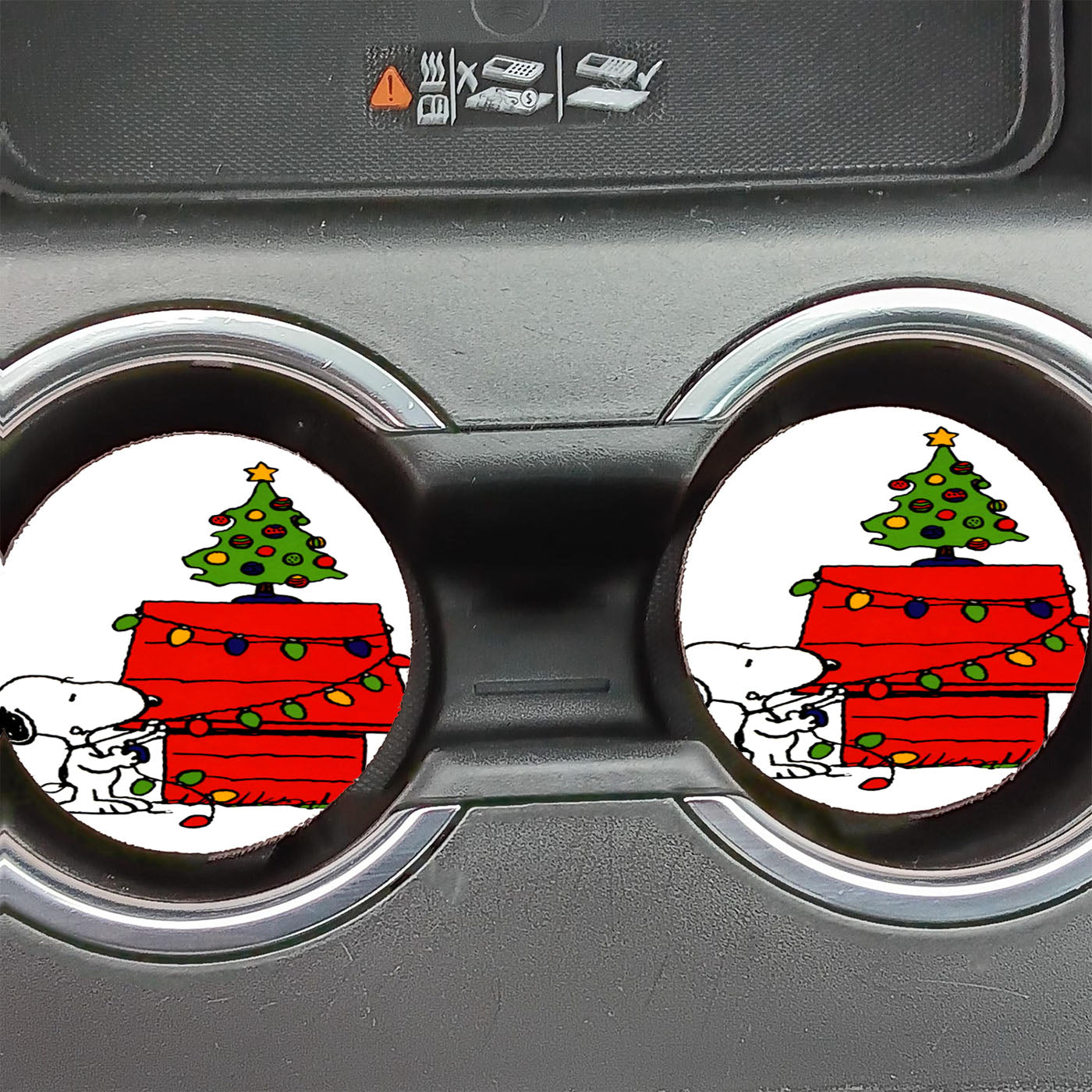 Merry Christmas Snoopy Car Coasters