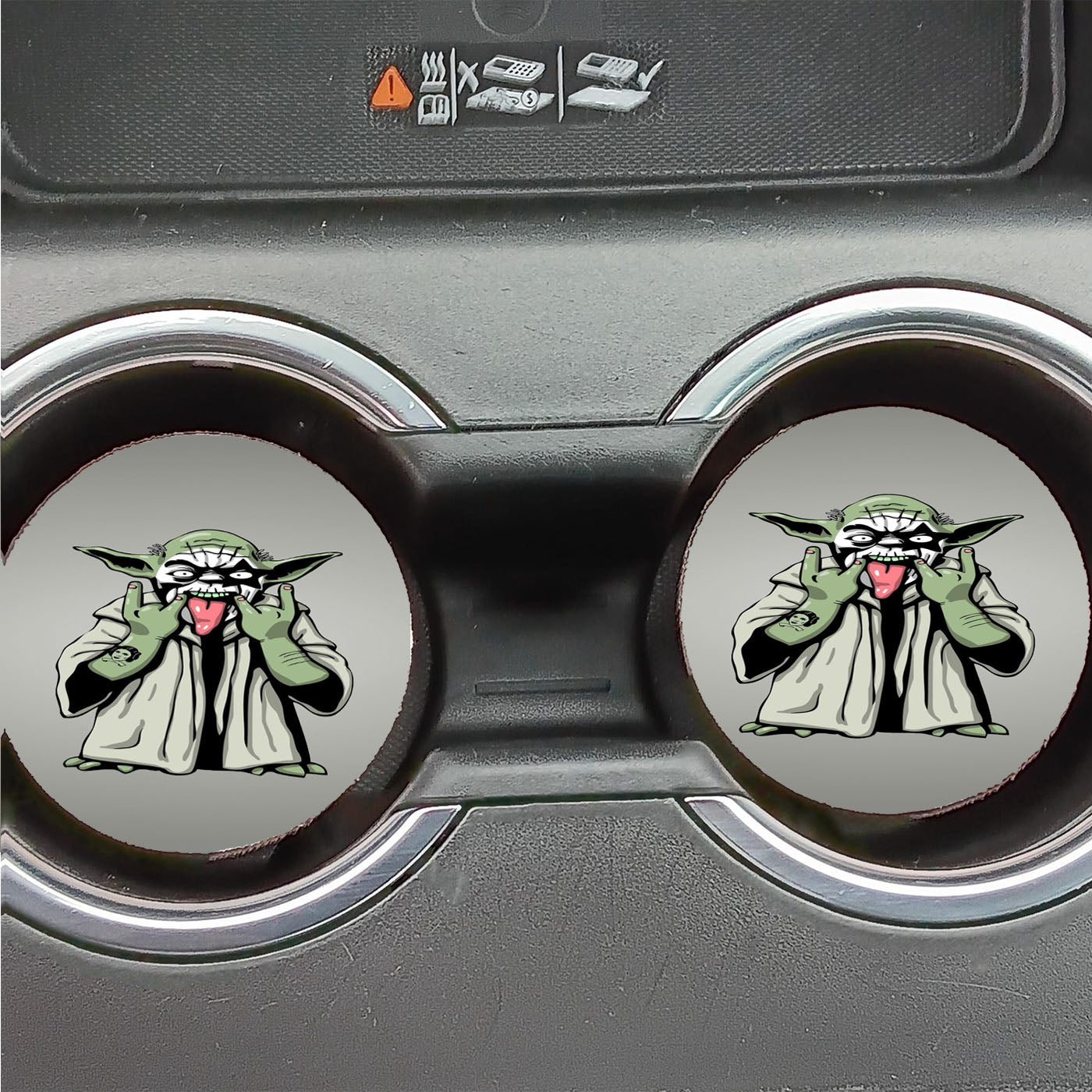 Metal Hands Yoda Wallpapers Car Coasters