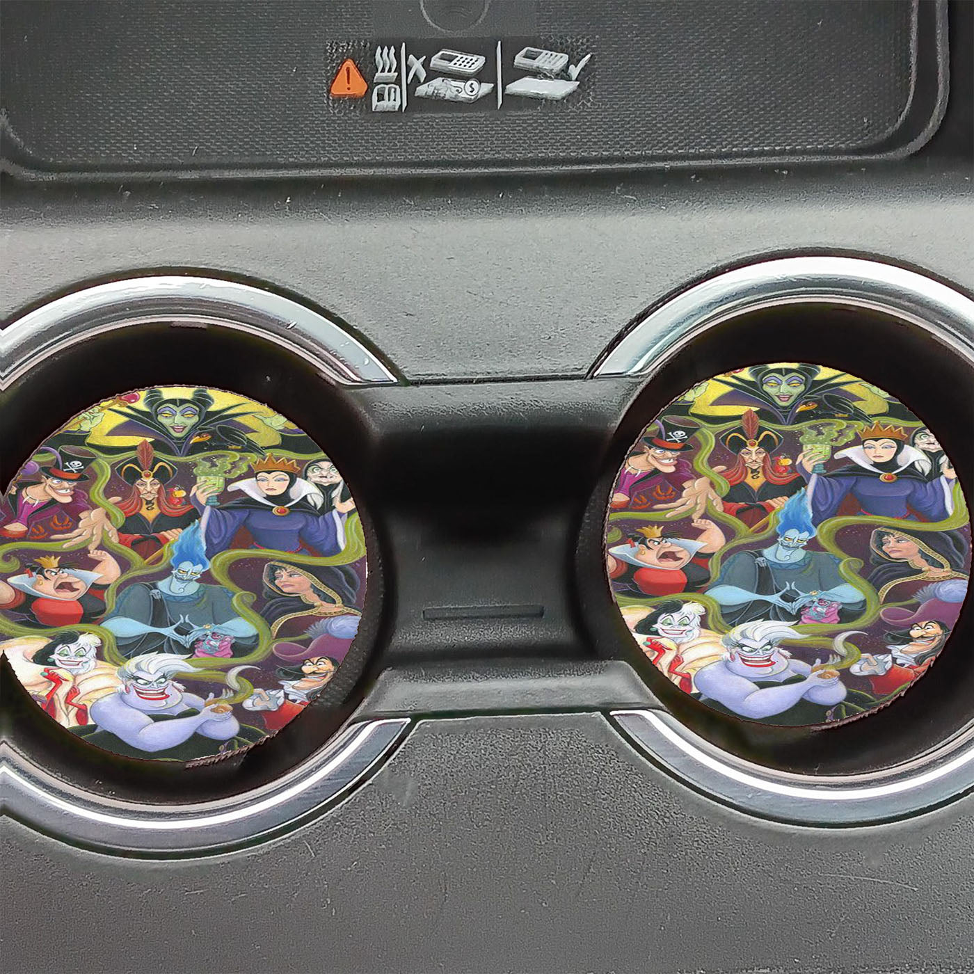 Michelle St Laurent Disney Villains Collage Car Coasters