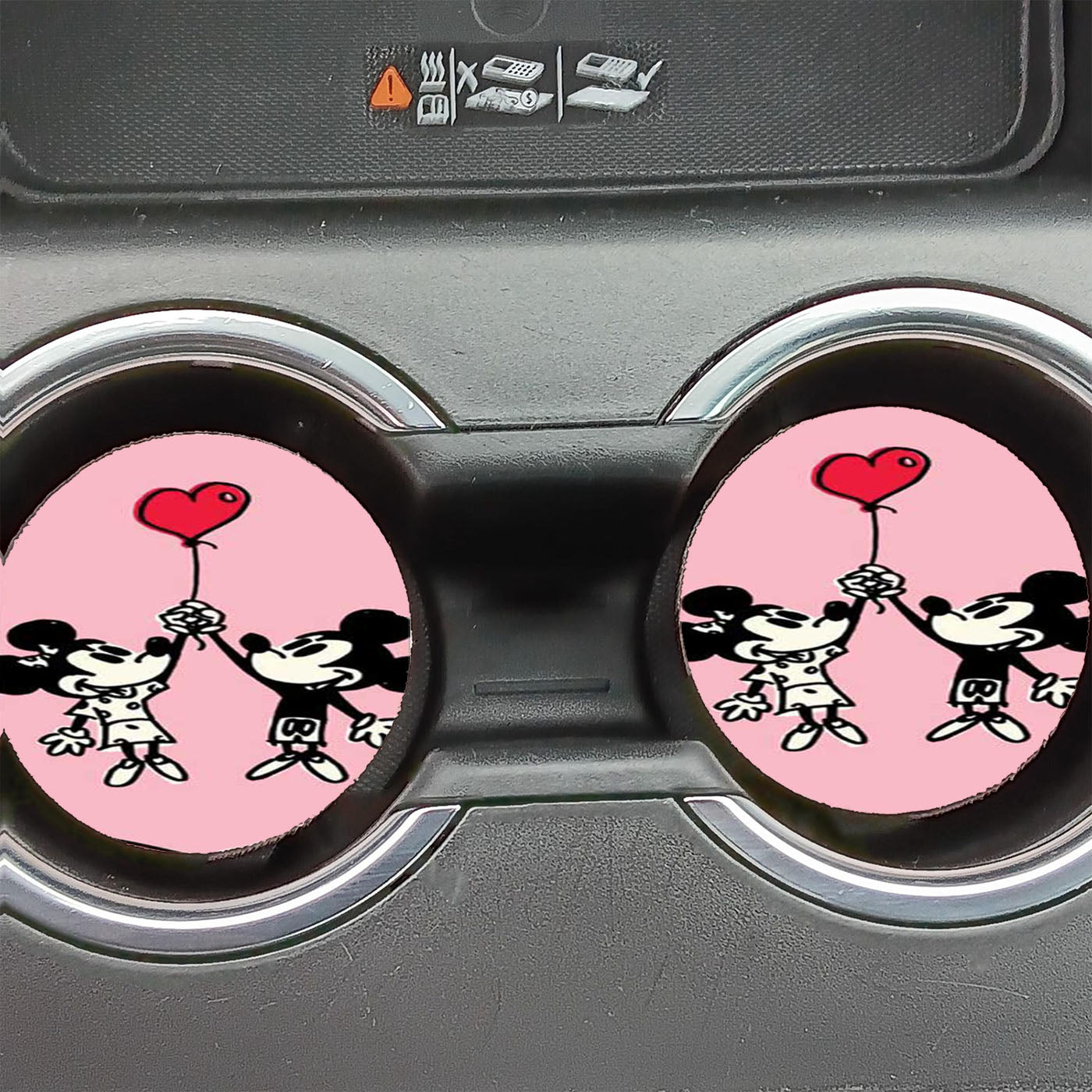 Mickey And Minnie Valentine Car Coasters