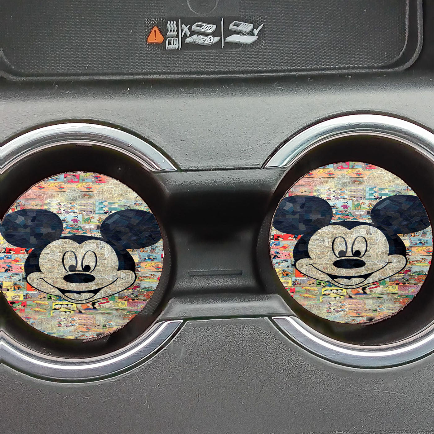 Mickey Disney Comic Collage Car Coasters