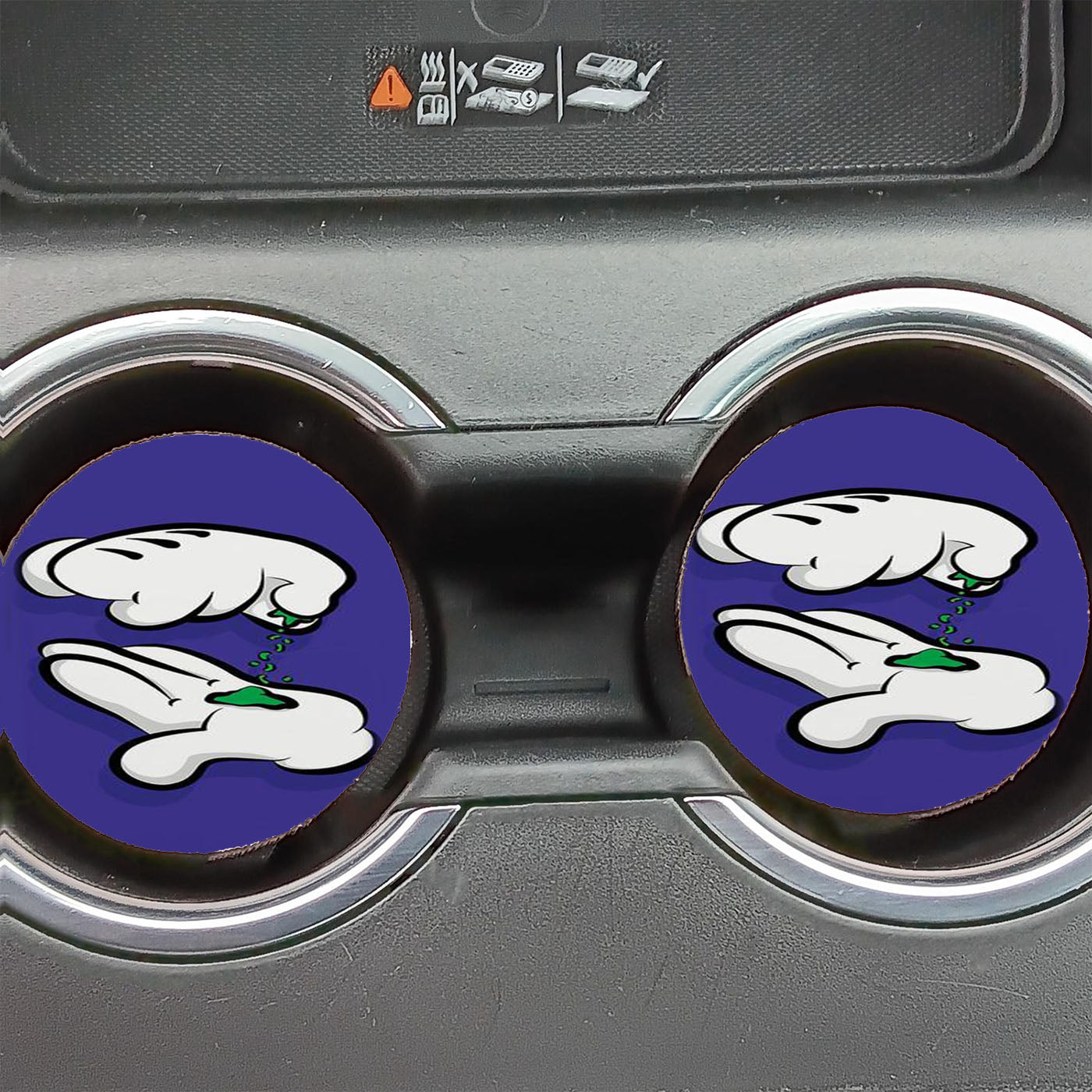 Mickey Hands Weed Car Coasters