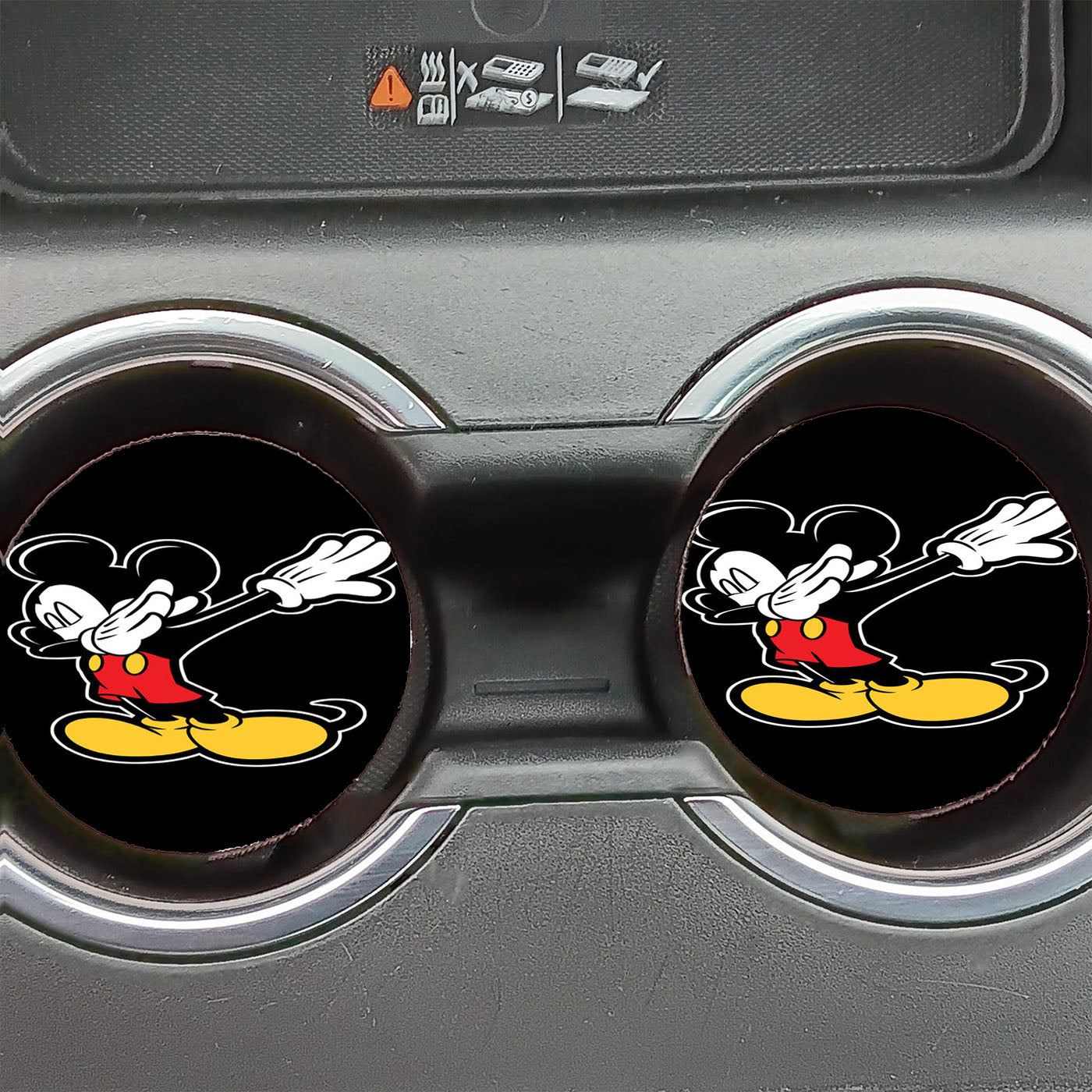 Mickey Keep Dabs Style On The Black Car Coasters