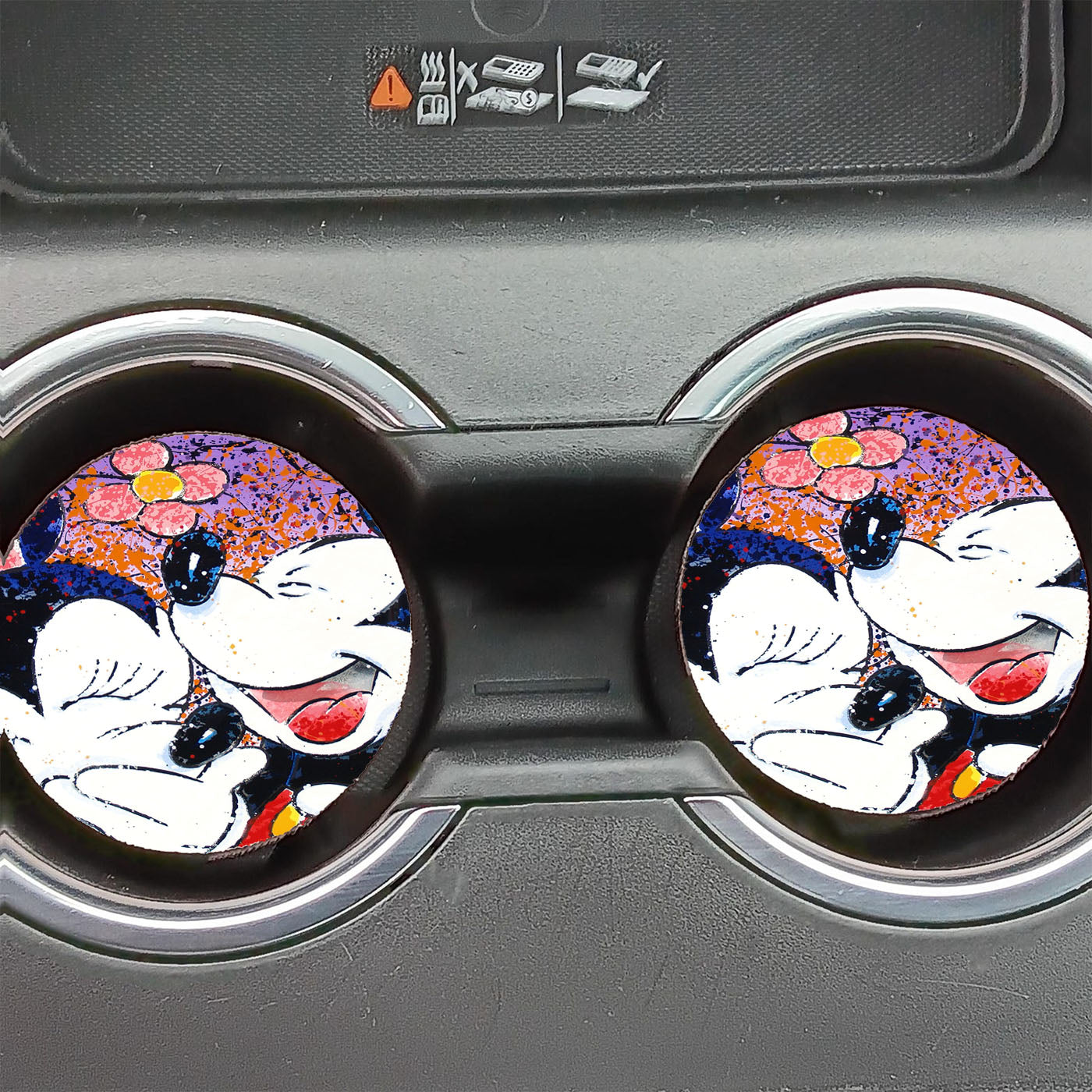 Mickey Love Minnie Car Coasters