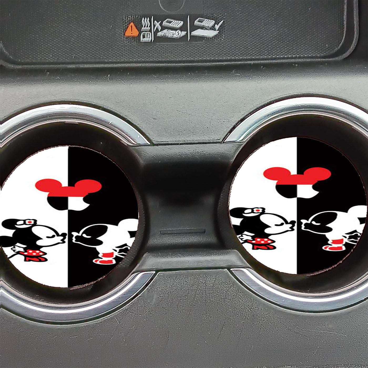 Mickey Minnie Apple Ears Car Coasters