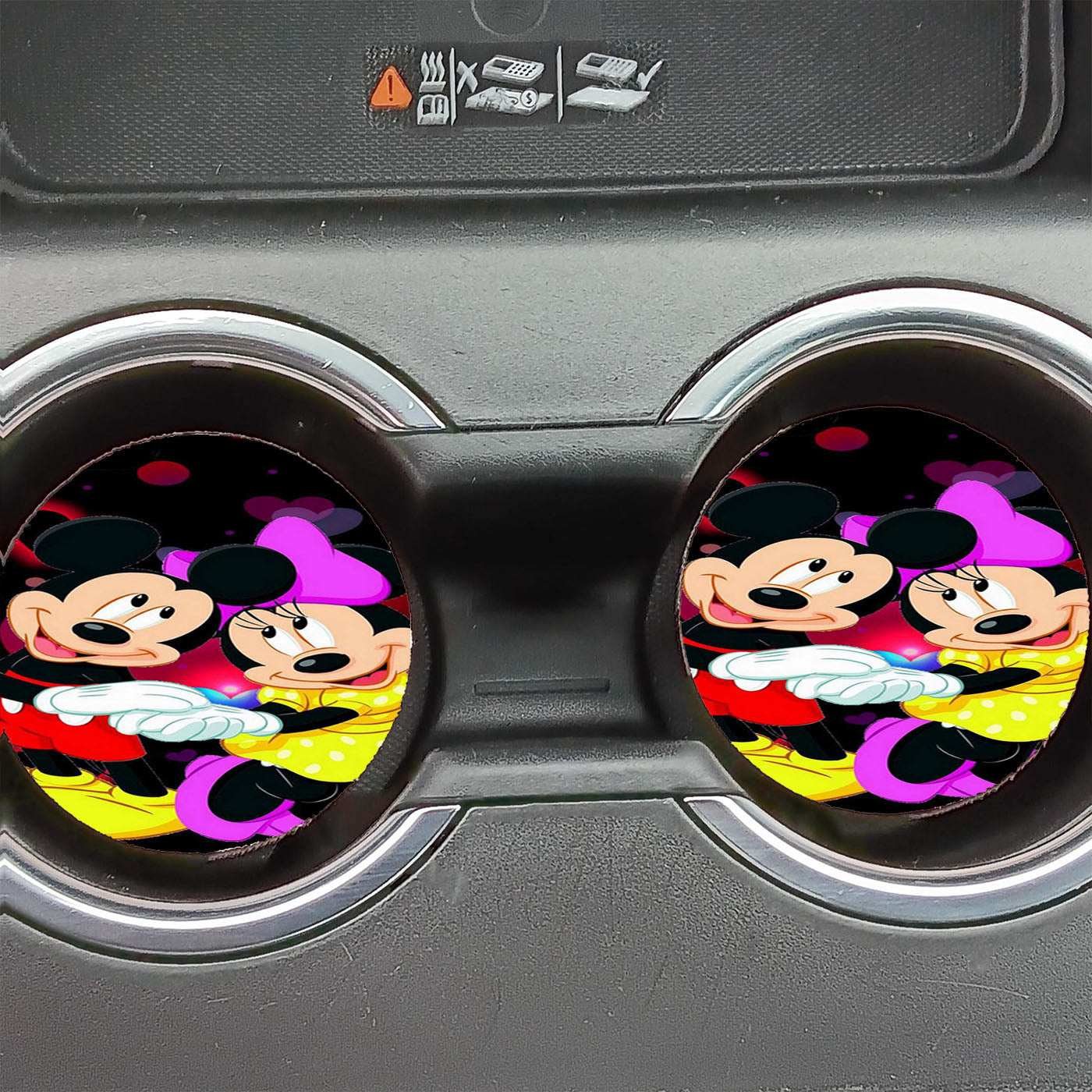 Mickey Minnie Mouse Disney Love Car Coasters