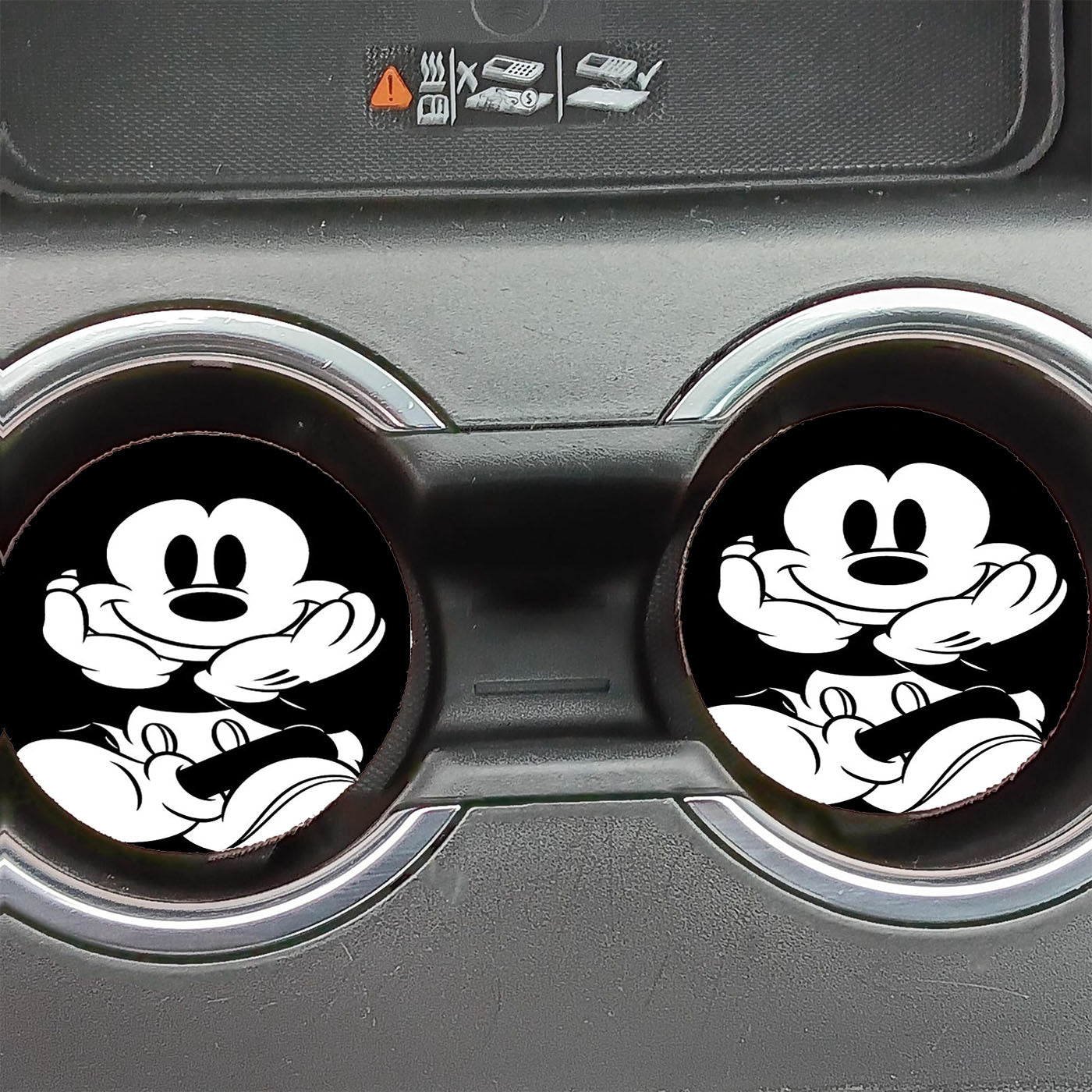 Mickey Mouse Black White Car Coasters
