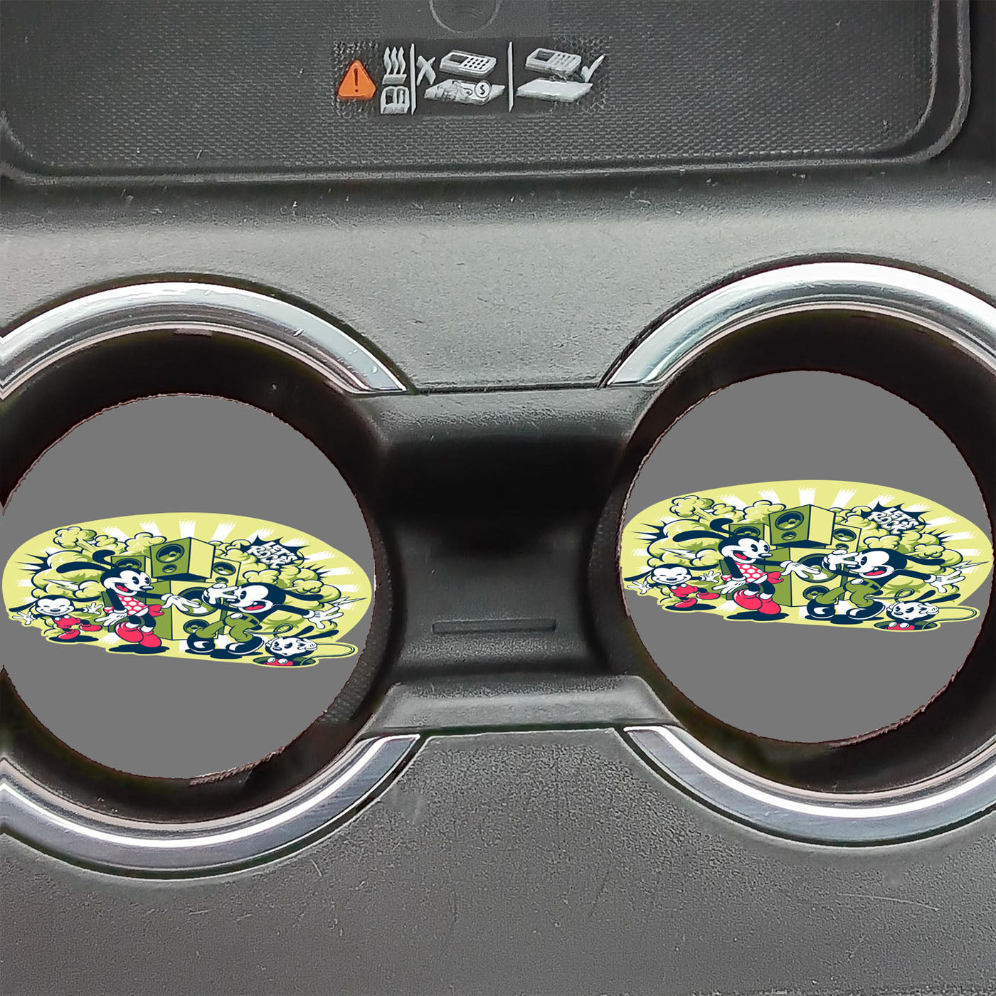 Mickey Mouse Dance Hiphop Style Cartoon Illustr Car Coasters