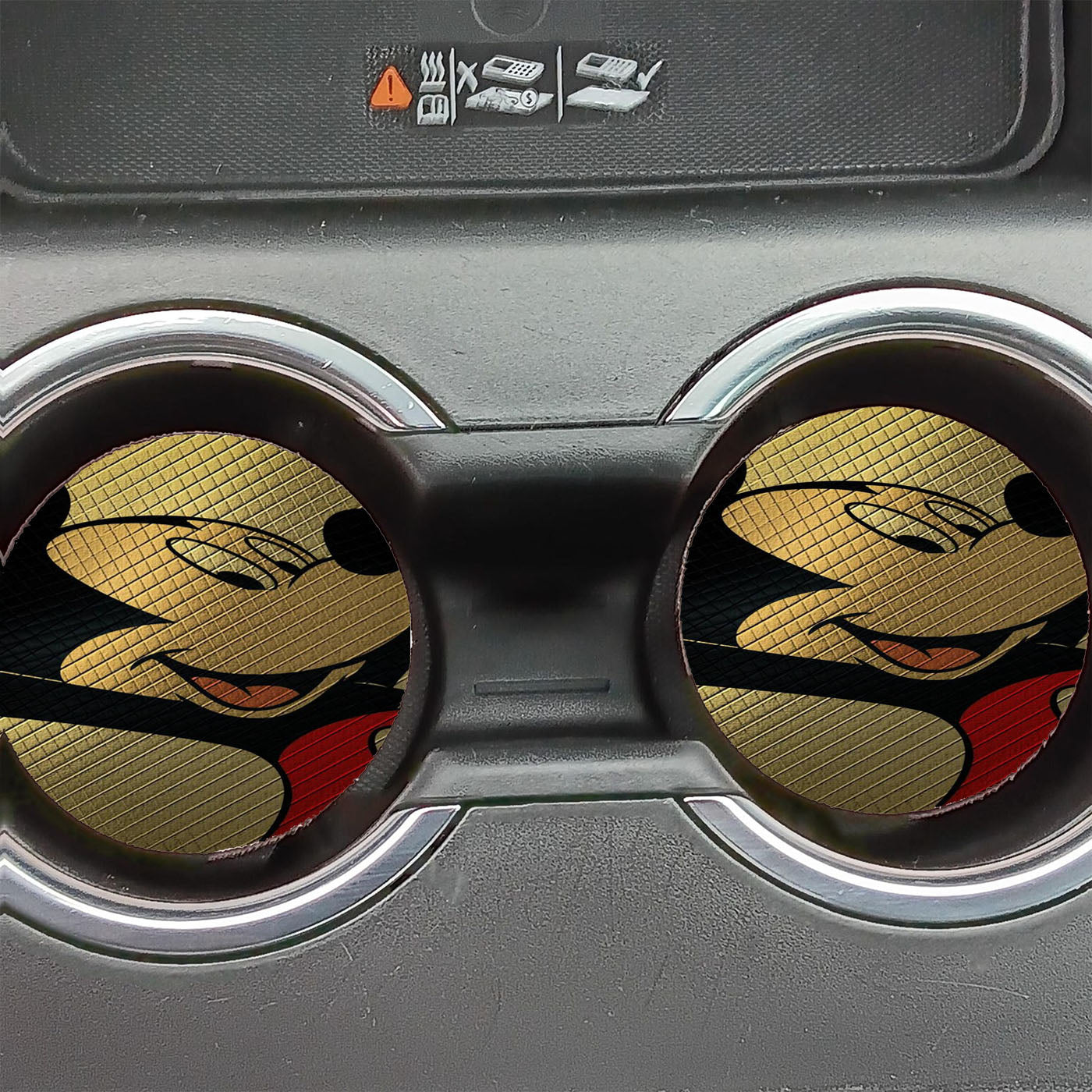 Mickey Mouse Gold Texture Car Coasters