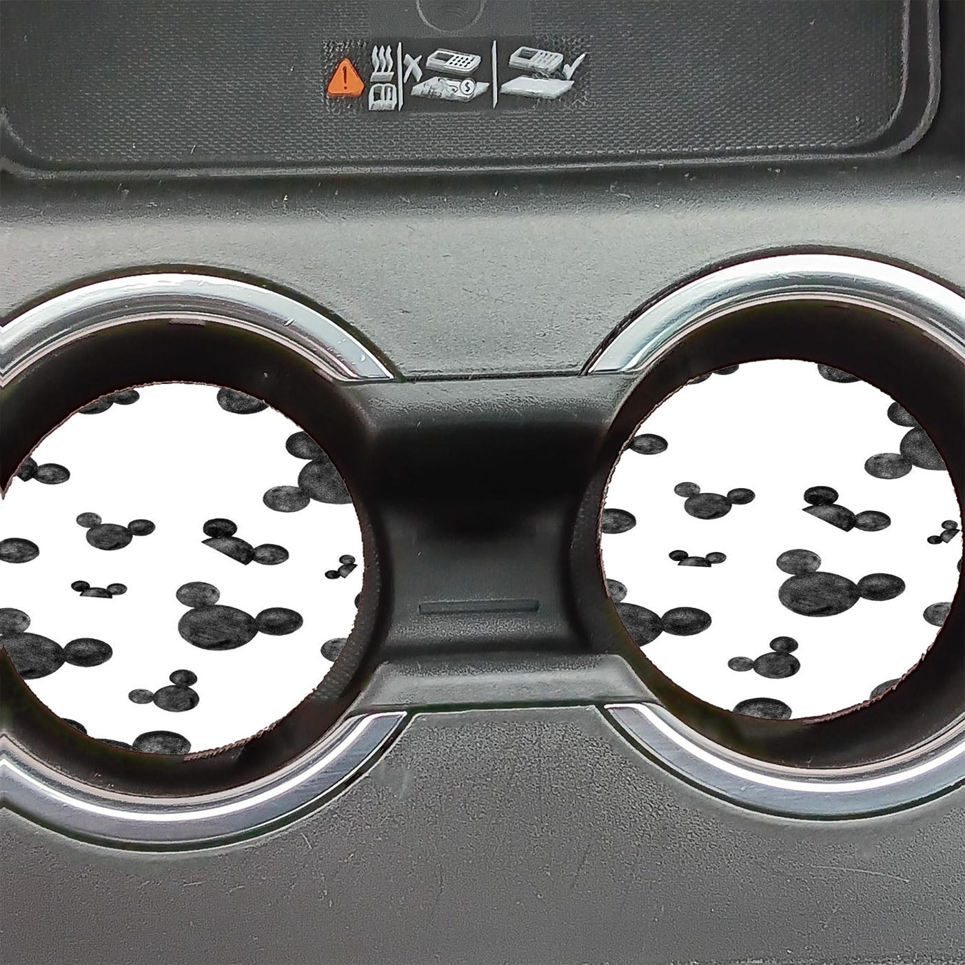 Mickey Mouse Head Pattern Silhouette Car Coasters