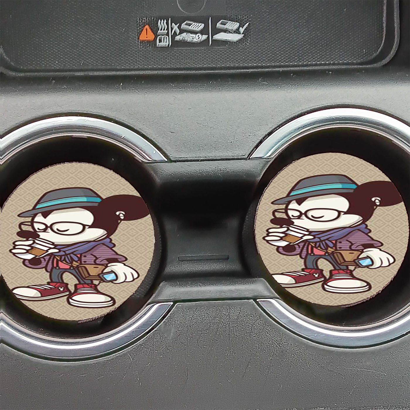 Mickey Mouse Hipster Coffee Car Coasters