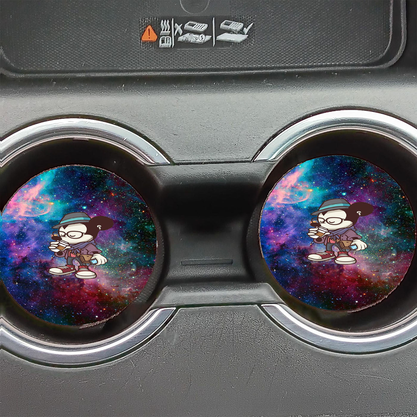 Mickey Mouse Hipster Galaxy Car Coasters